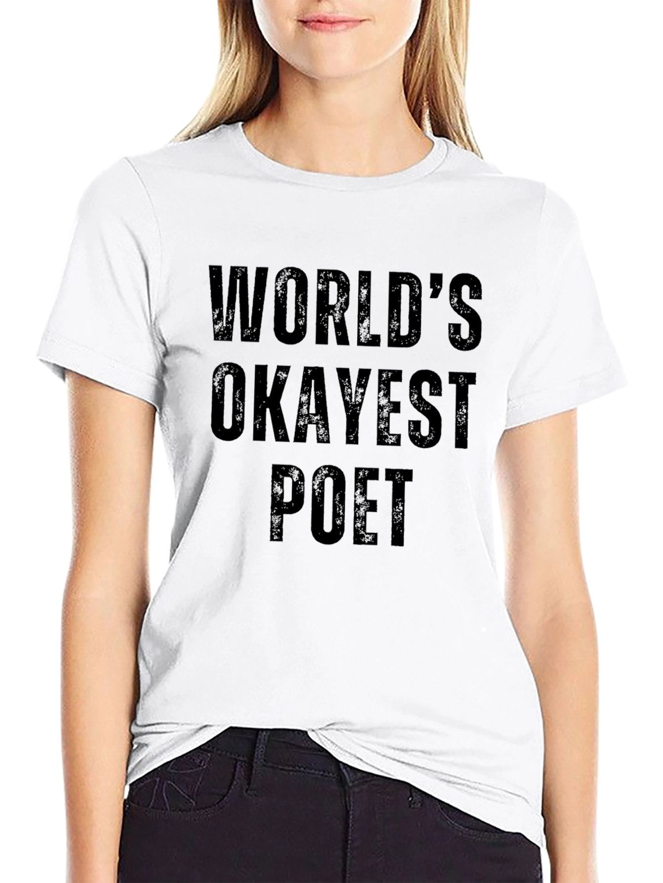 Black World's Okayest Poet T-Shirt - Funny Slogan Tee view 9