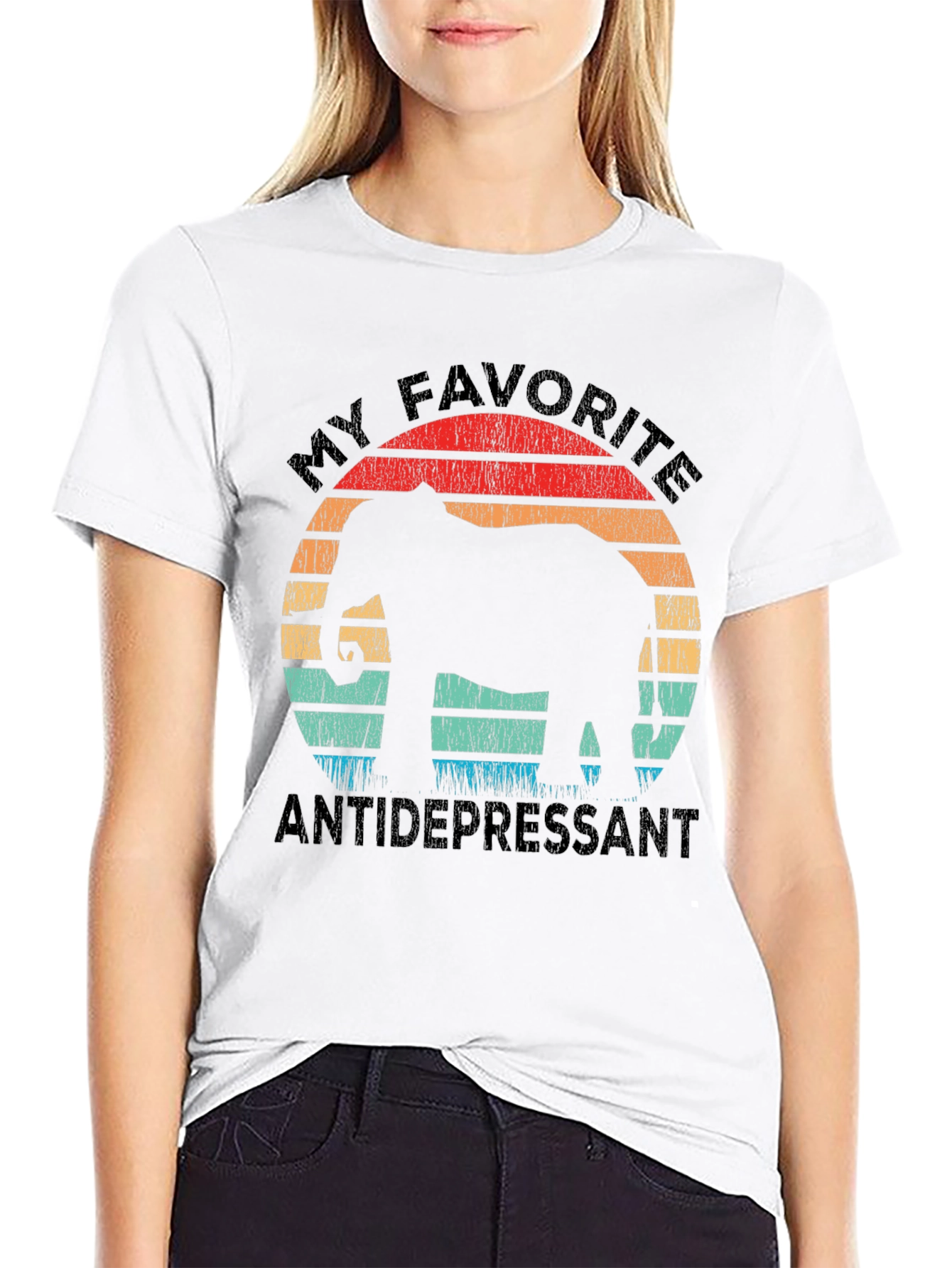 Black Elephant Antidepressant Tee - Comfort & Style view 9