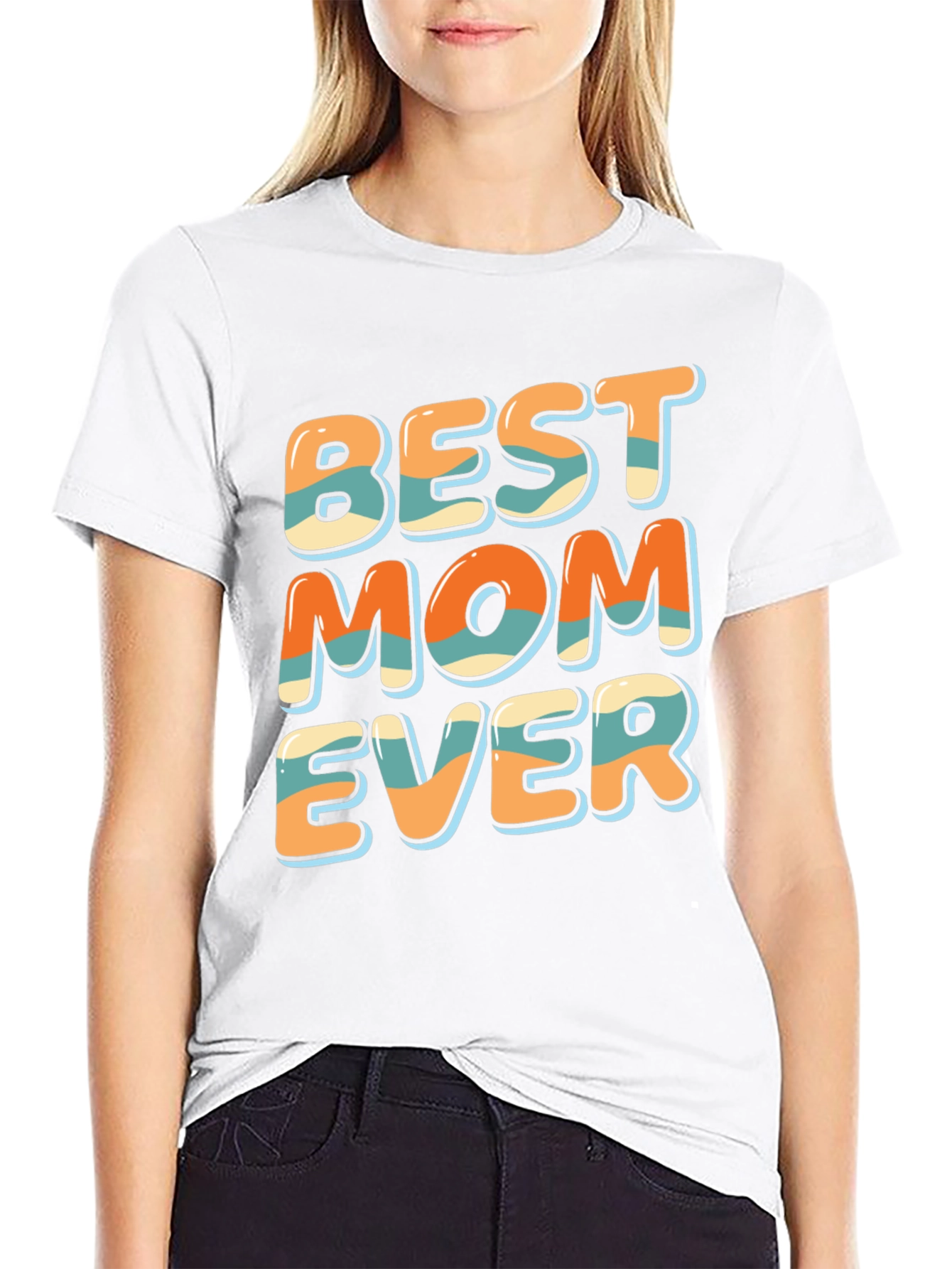 Black Best Mom Ever Graphic T-Shirt - Unisex view 9