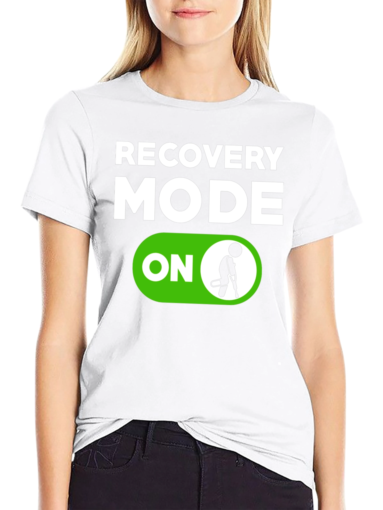 Black Recovery Mode ON T-Shirt - Funny Get Well Soon Gift view 9