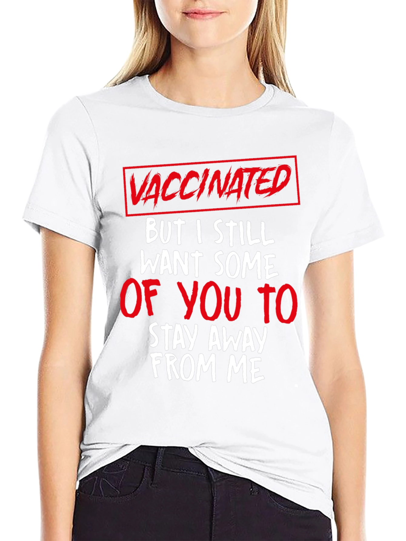 Black Vaccinated Funny Graphic T-Shirt view 9