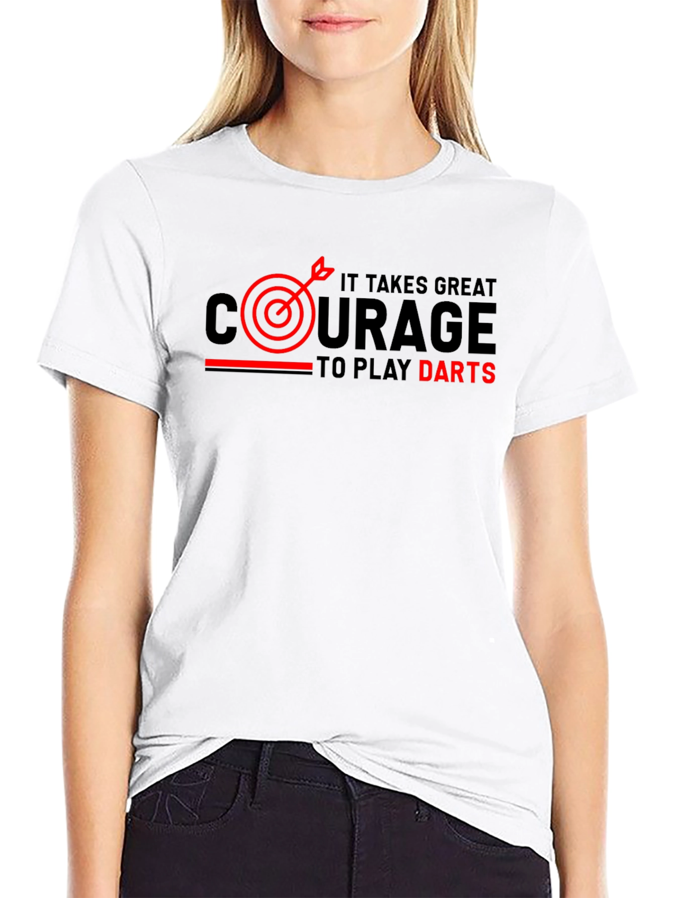Black Courage to Play Darts Graphic Tee view 9