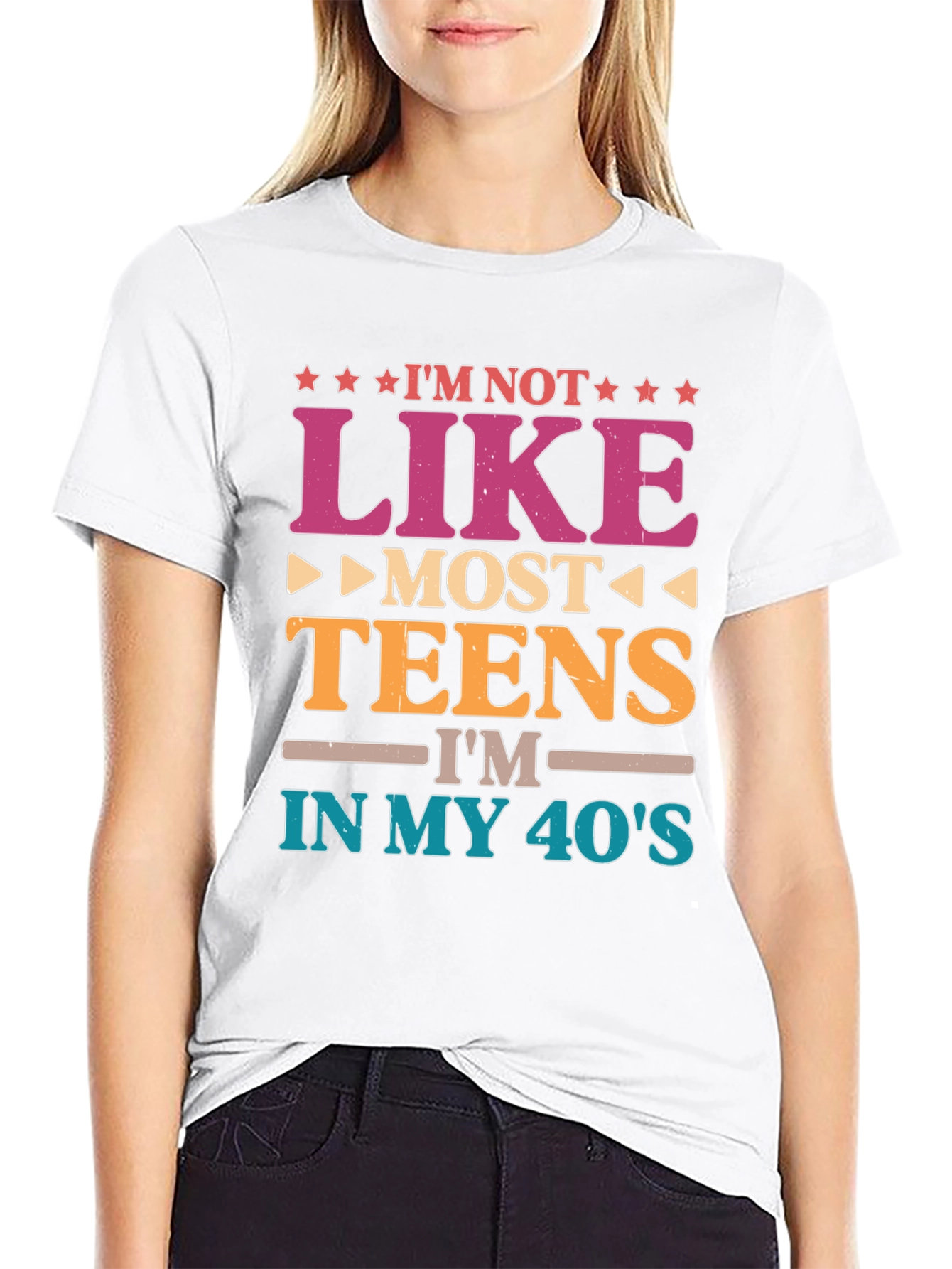 Black I'm Not Like Most Teens T-Shirt - 40's Humor Tee view 9