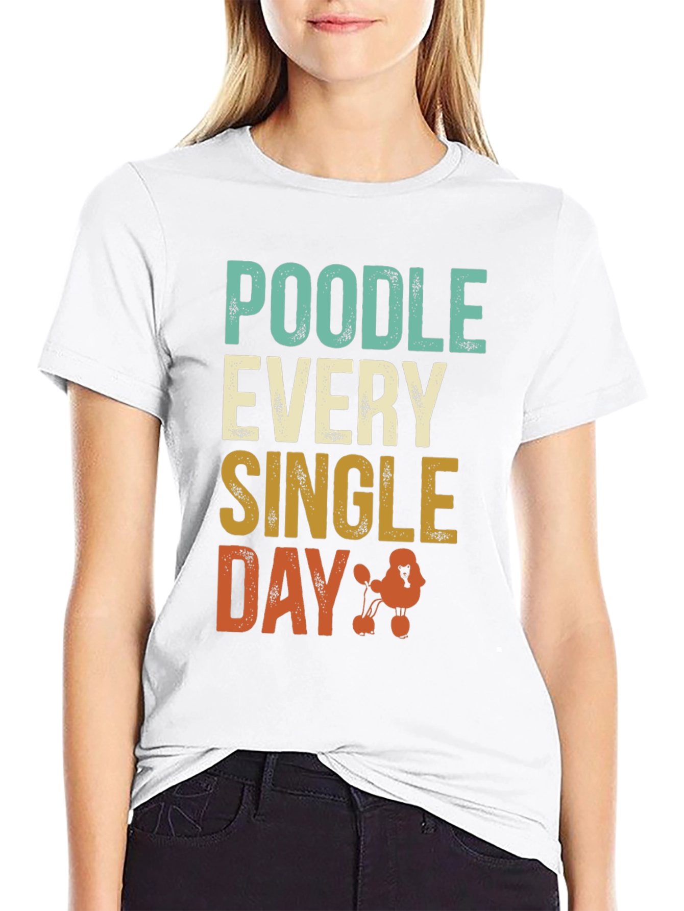 Black Poodle Every Single Day Black T-Shirt view 9