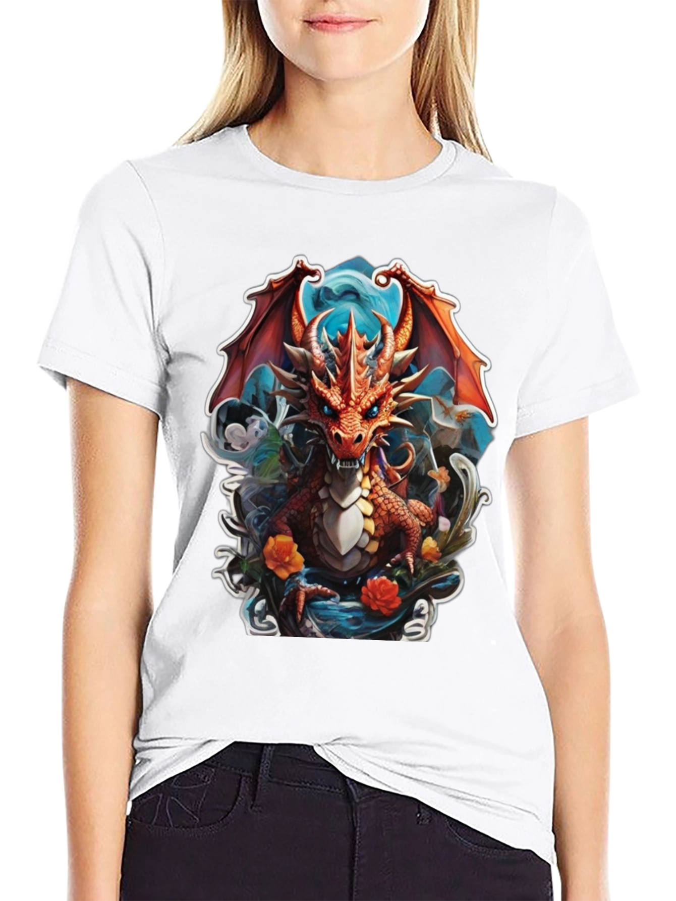 Dragon Graphic Tee - Fantasy Art Shirt - 9