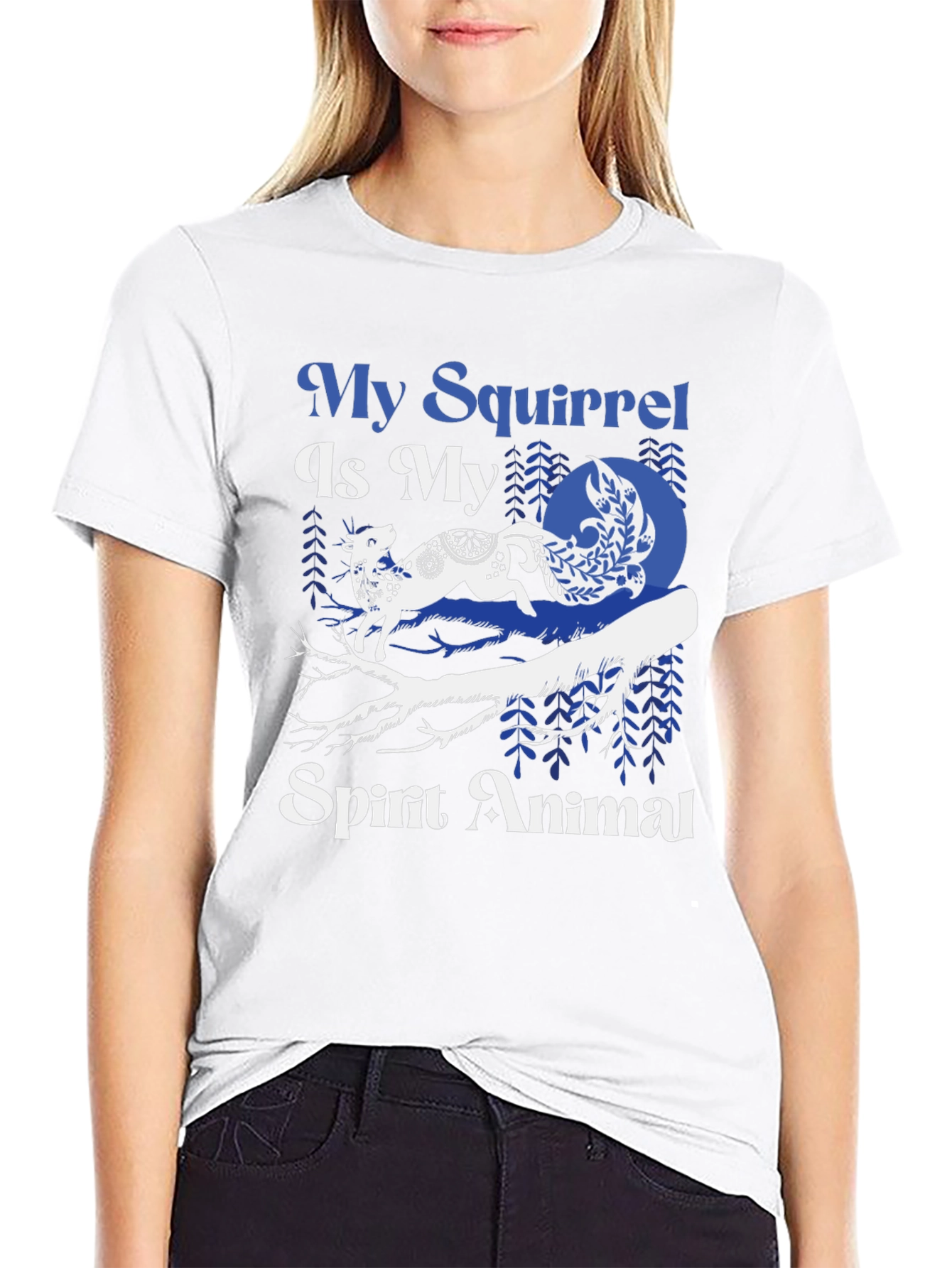 Black My Squirrel Is My Spirit Animal Black Tee view 9