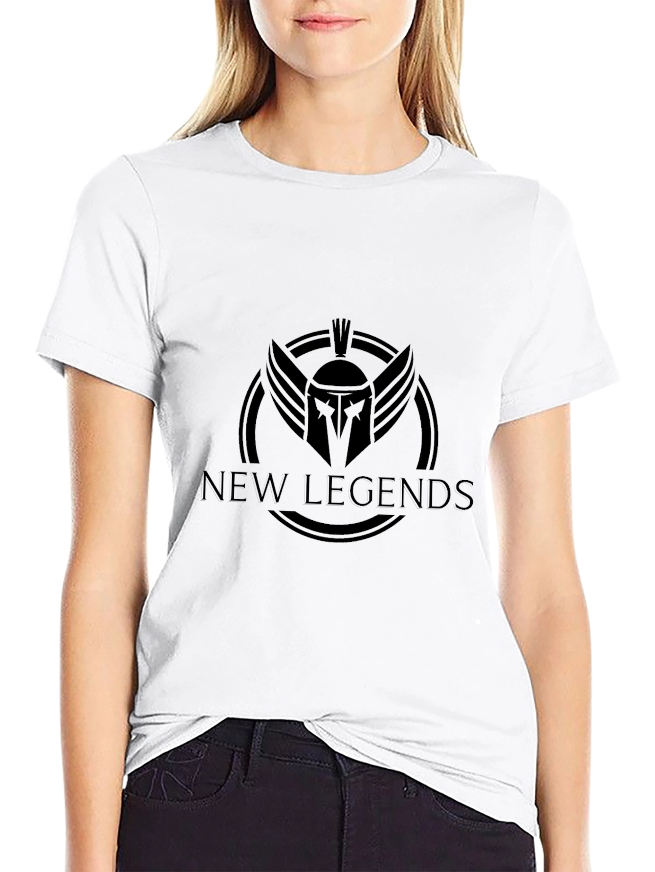 Black New Legends Graphic Tee - Spartan Helmet Logo Black T-Shirt view 9