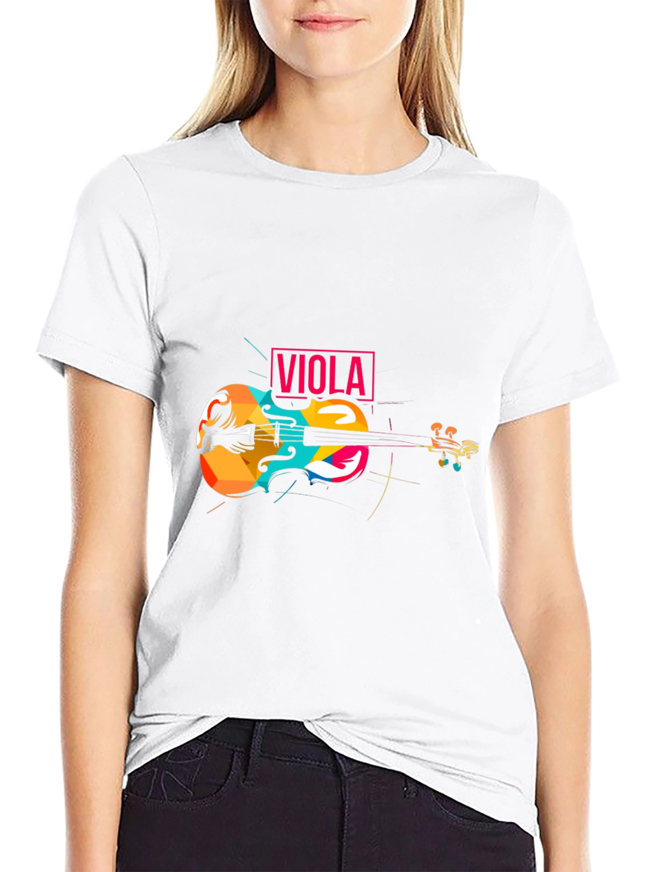 Black Colorful Viola Graphic T-Shirt view 9