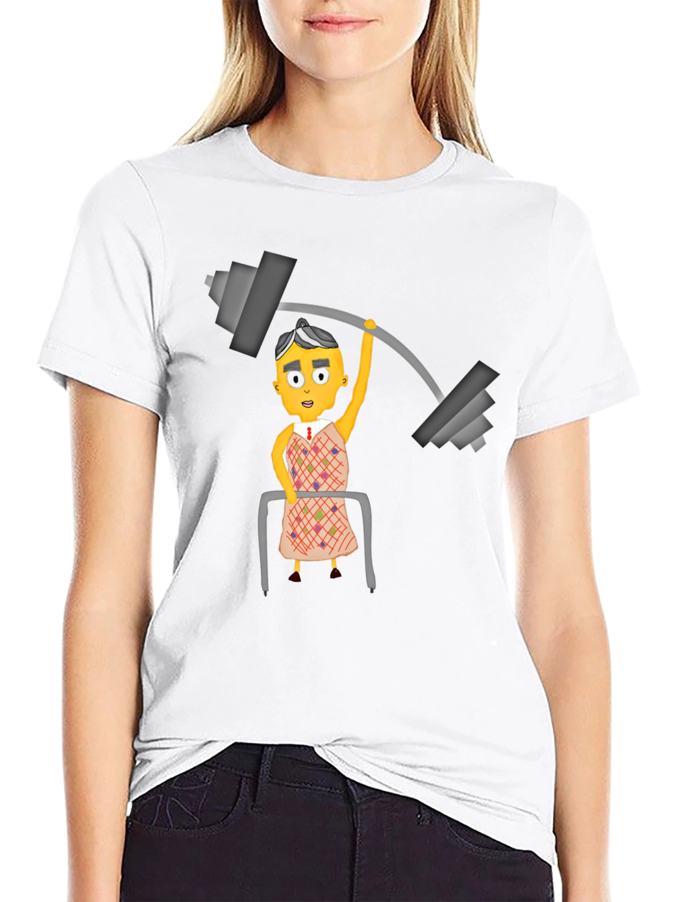 Black Funny Lifting Grandma Black T-Shirt view 9