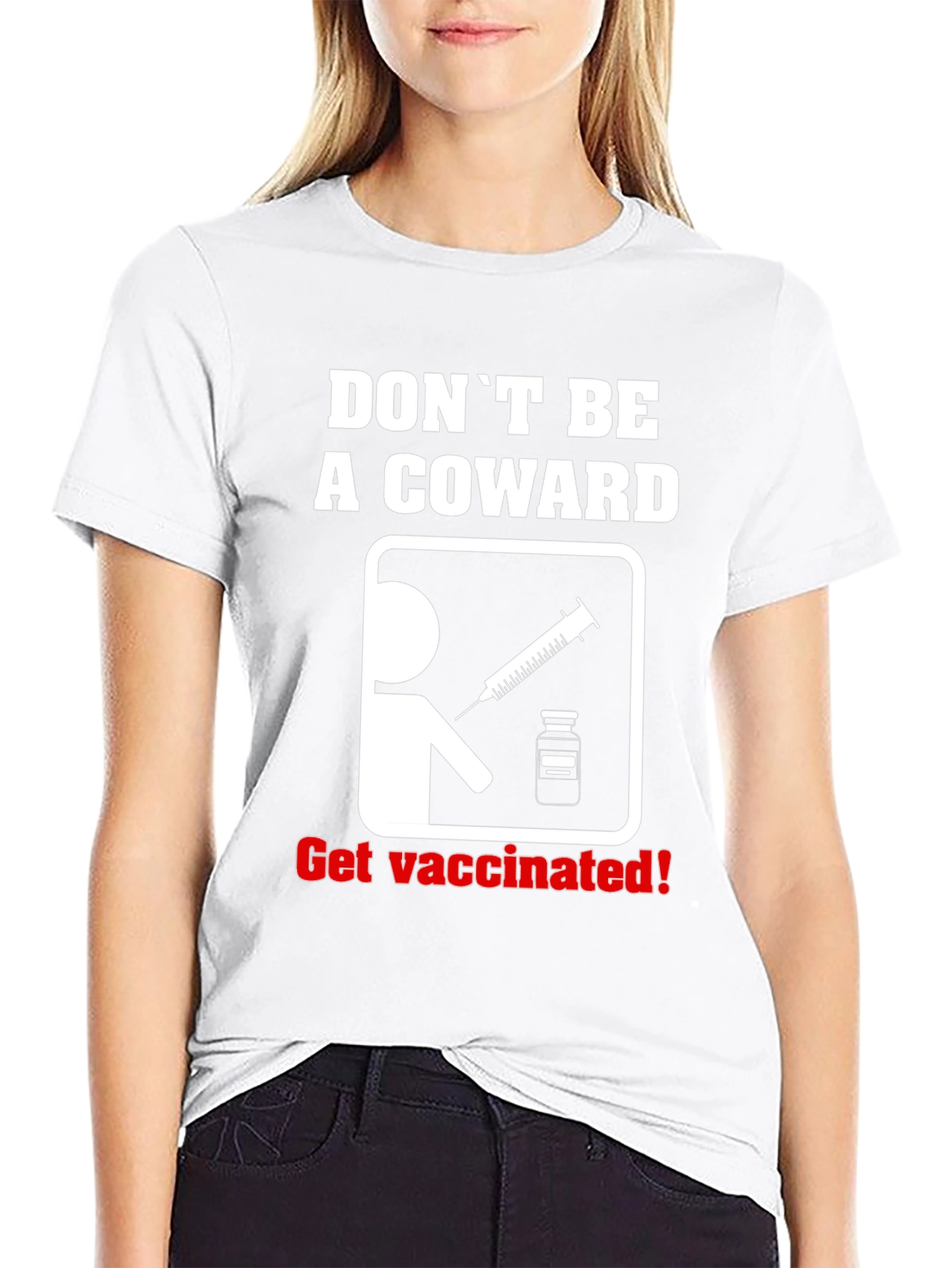 Black Don't Be A Coward Get Vaccinated T-Shirt view 9