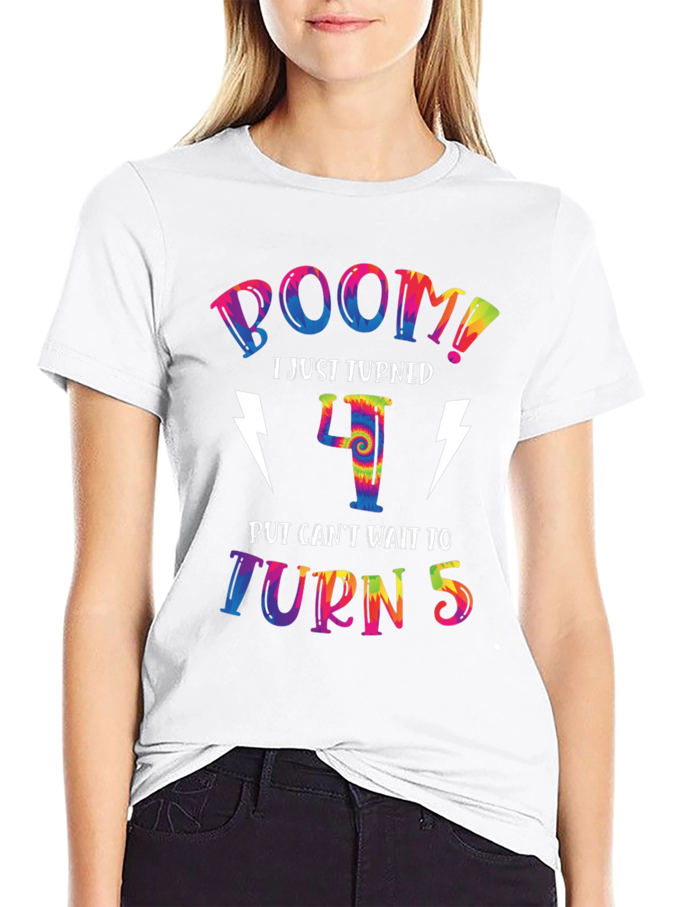 Black Boom! I Just Turned 4 T-Shirt view 9