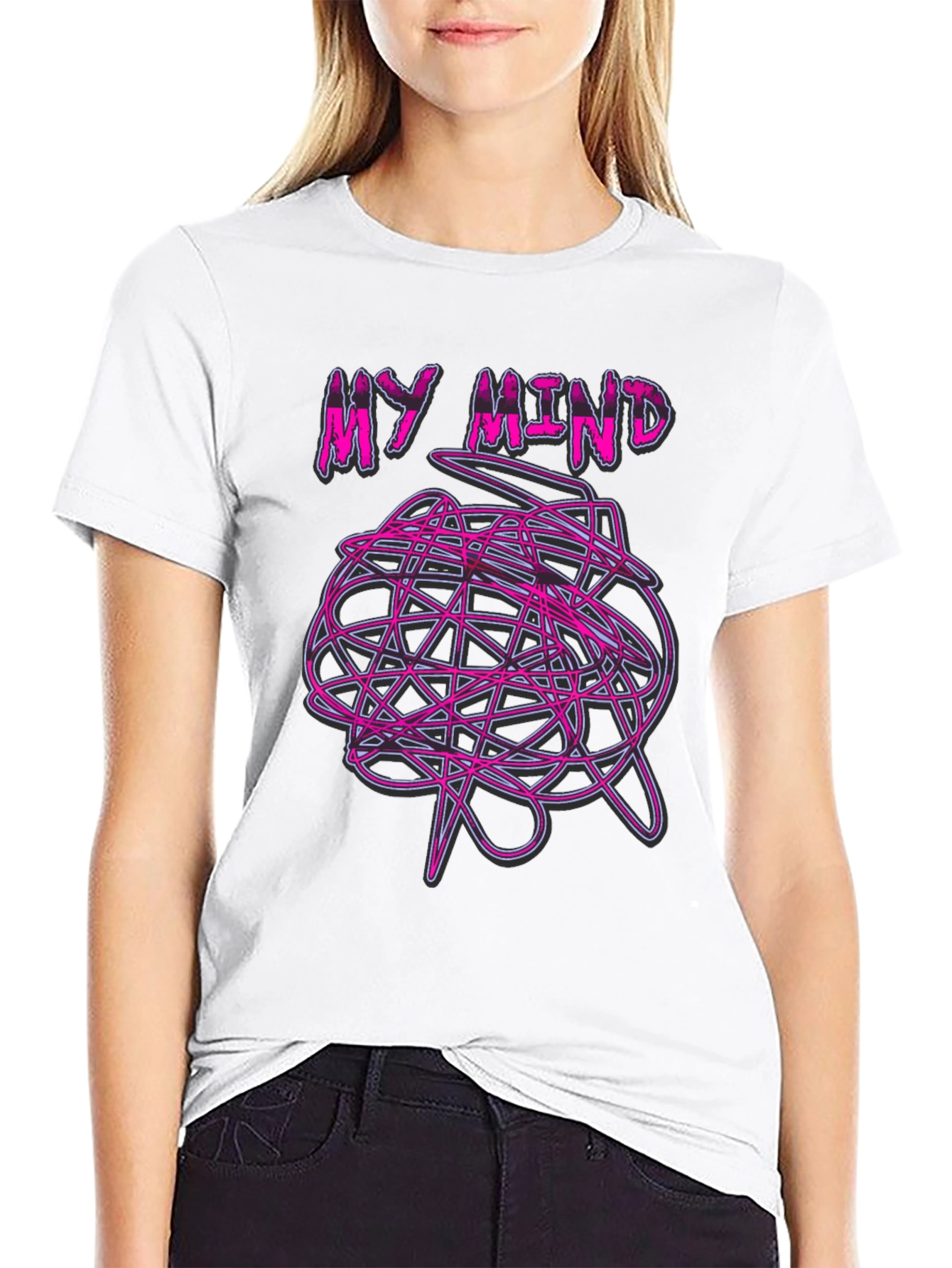Black My Mind Graphic T-Shirt - Chaotic Brain Design view 9