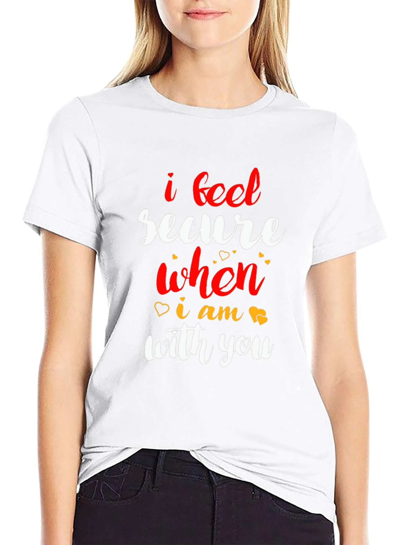 Black I Feel Secure When I Am With You - Black T-Shirt view 9