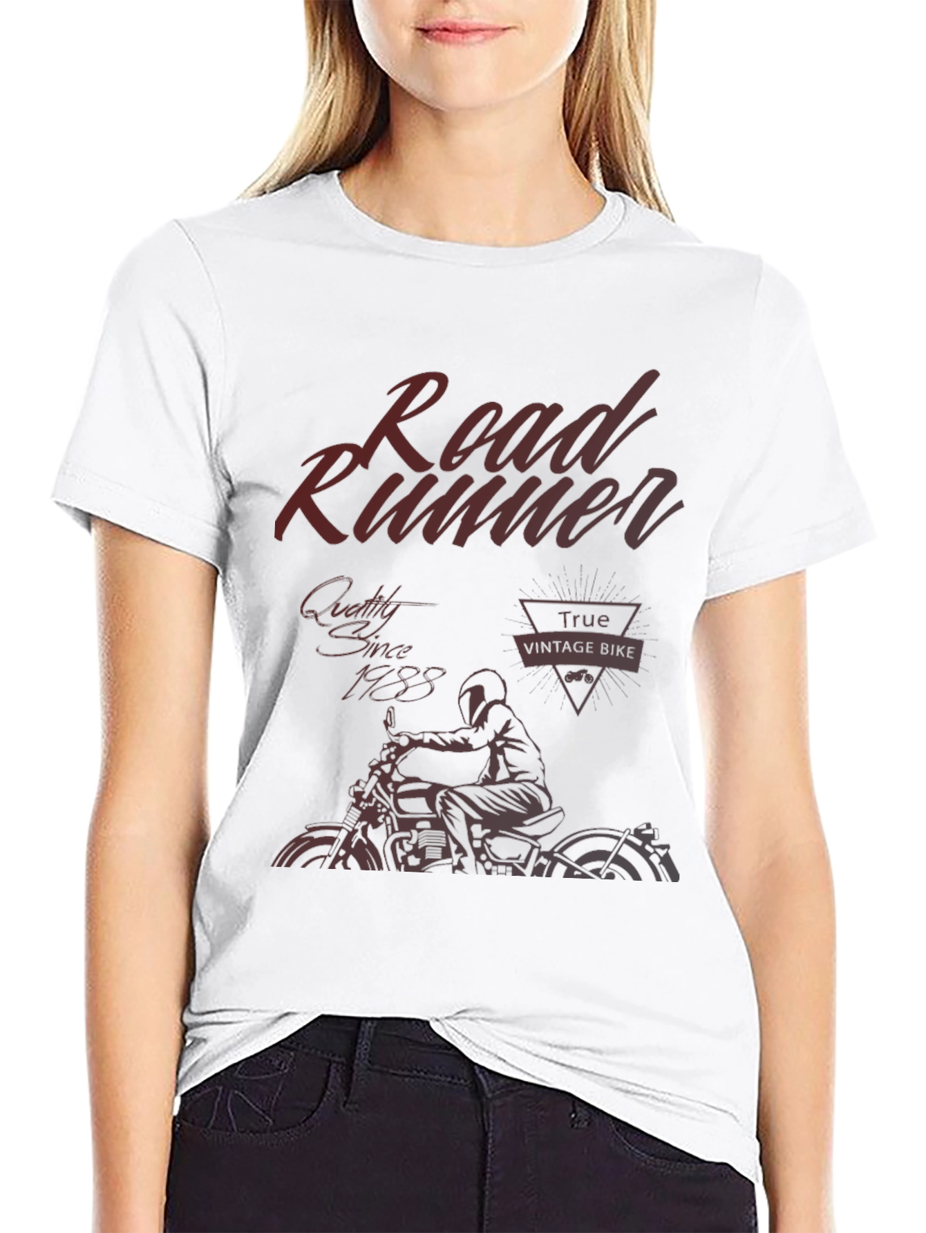 Black Road Runner Vintage Bike T-Shirt - Black view 9