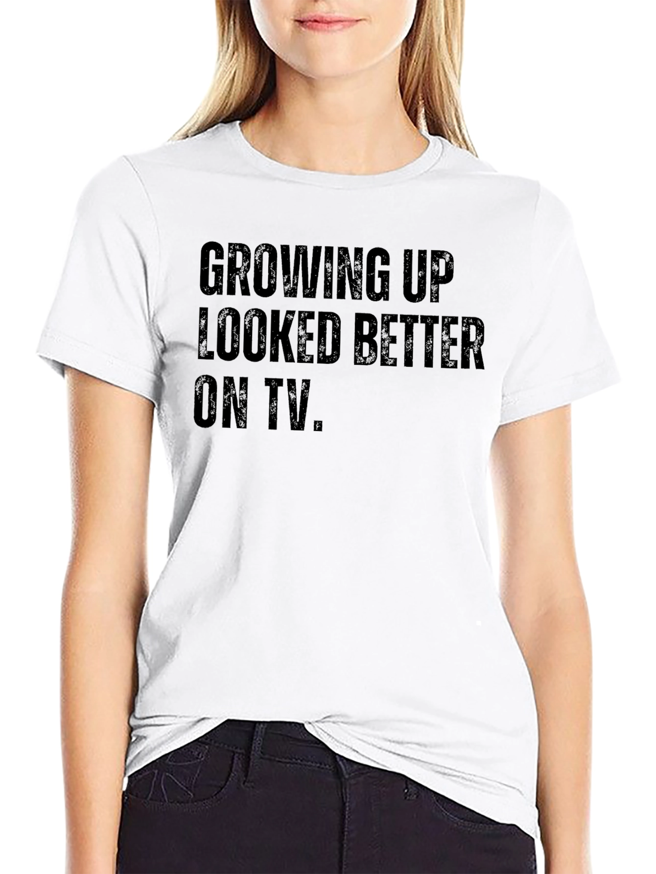 Growing Up Looked Better On TV Black T-Shirt - 9