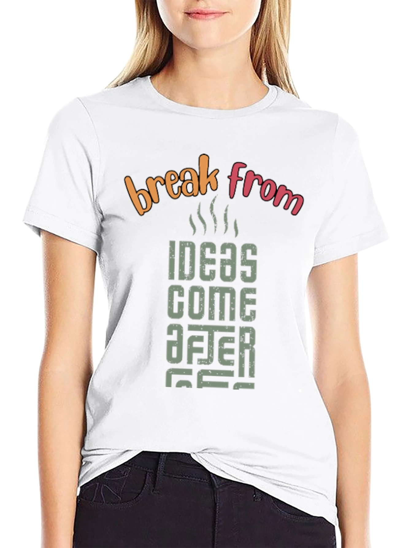 Black Ideas Come After Coffee Break T-Shirt view 9