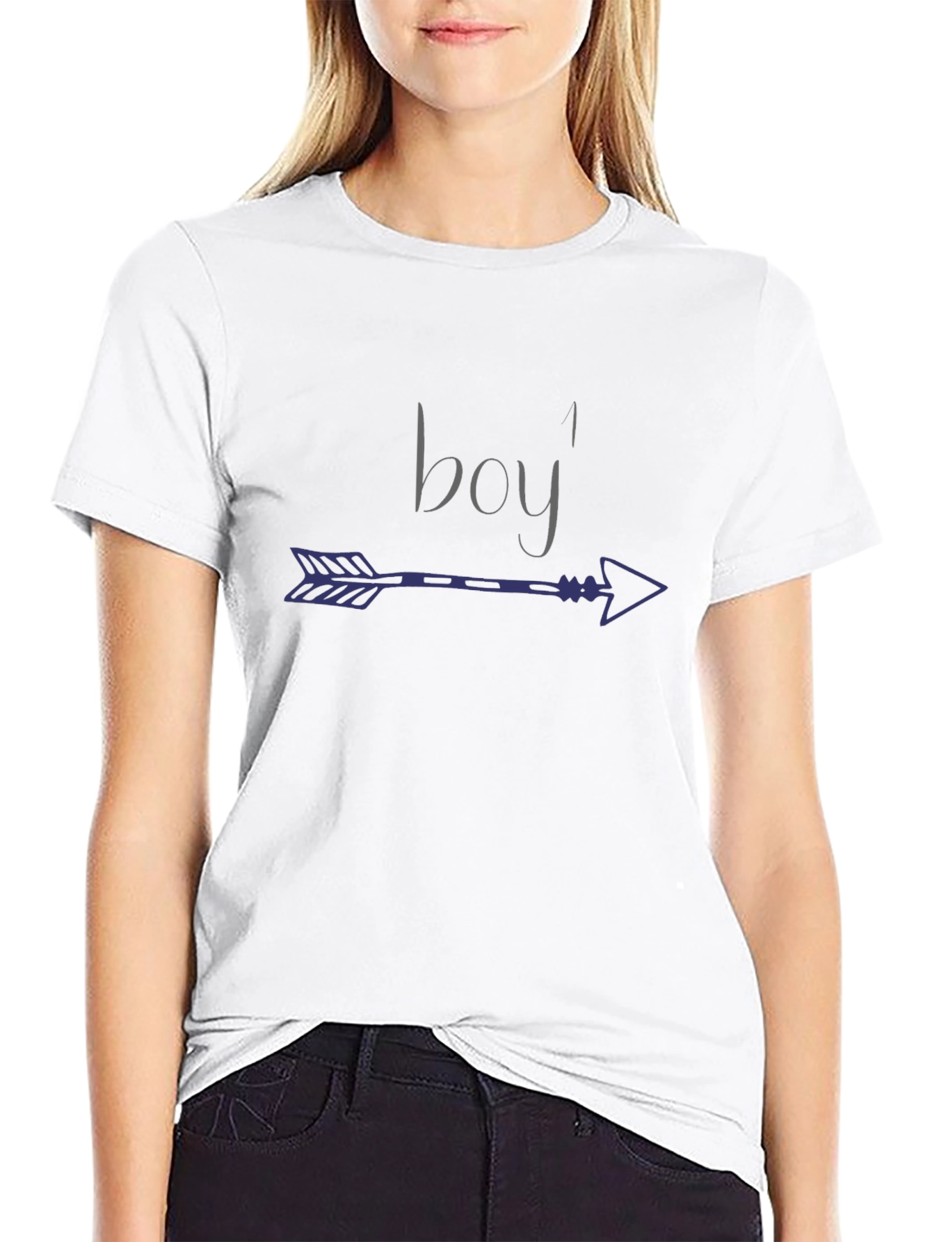 Black Boy Arrow Graphic Tee - Black Cotton Blend view 9