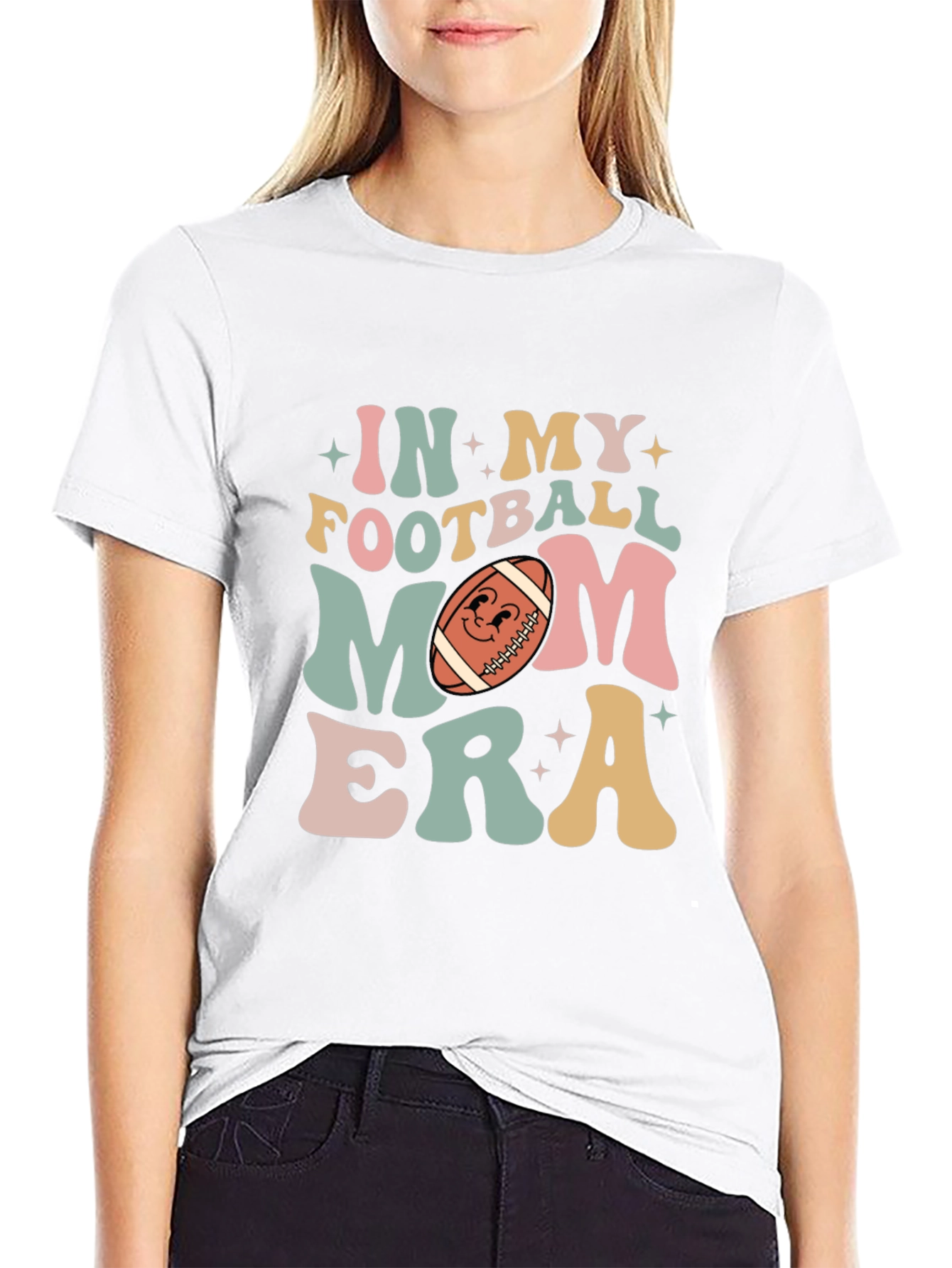 Black Football Mom Era T-Shirt view 9
