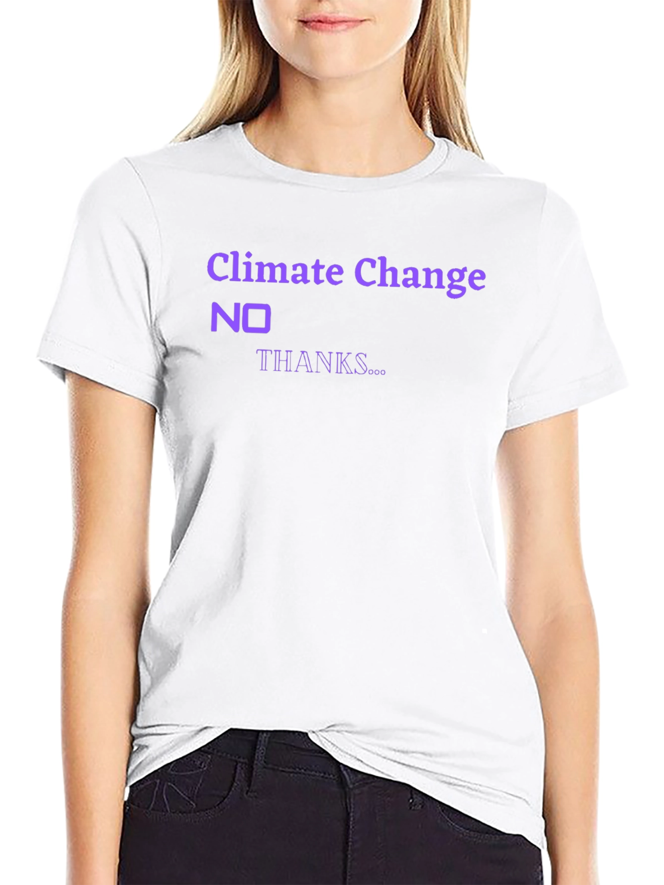 Black Climate Change 'No Thanks' Graphic T-Shirt view 9