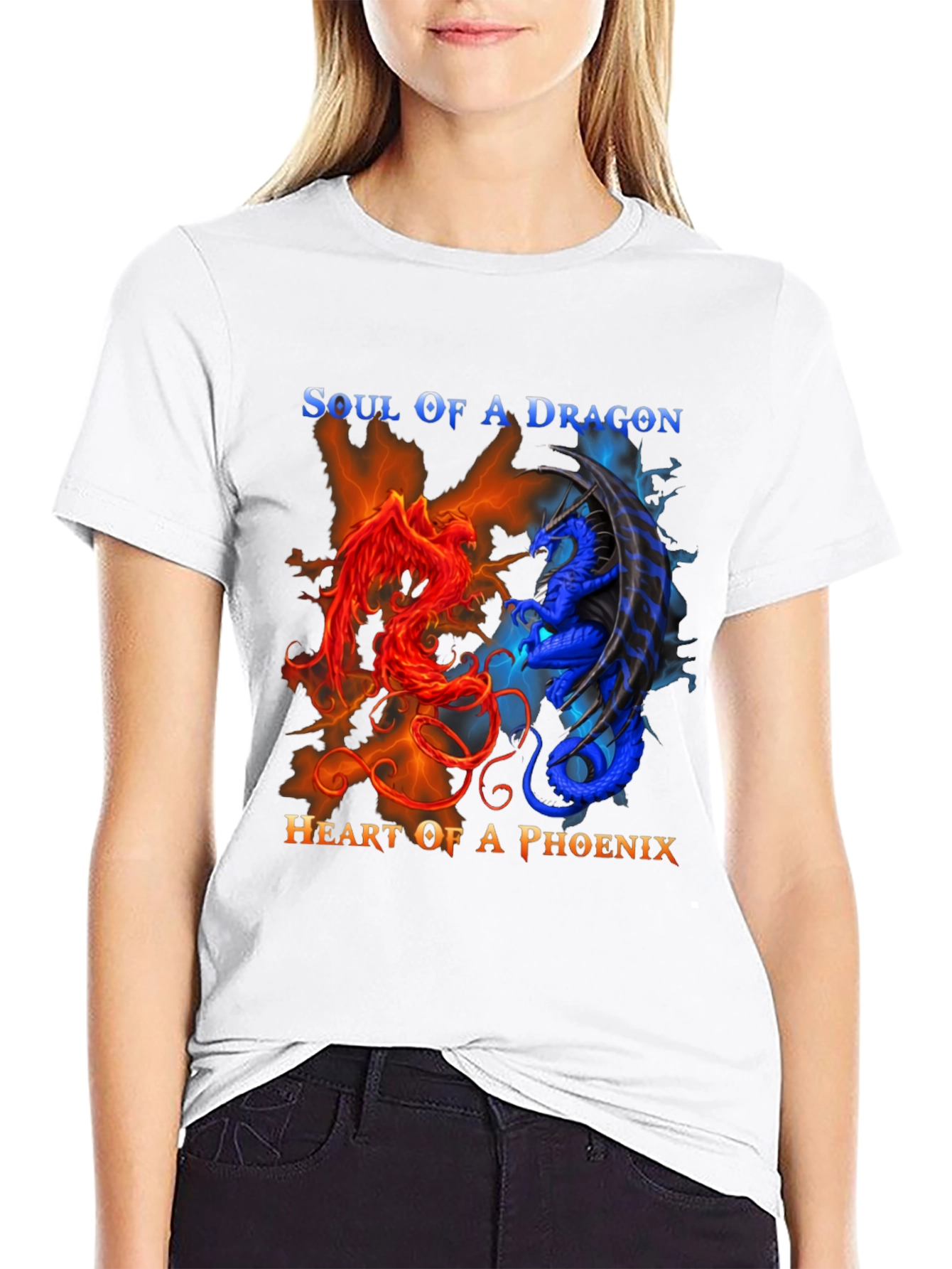 Soul of Dragon Heart of Phoenix Black T-Shirt - 9