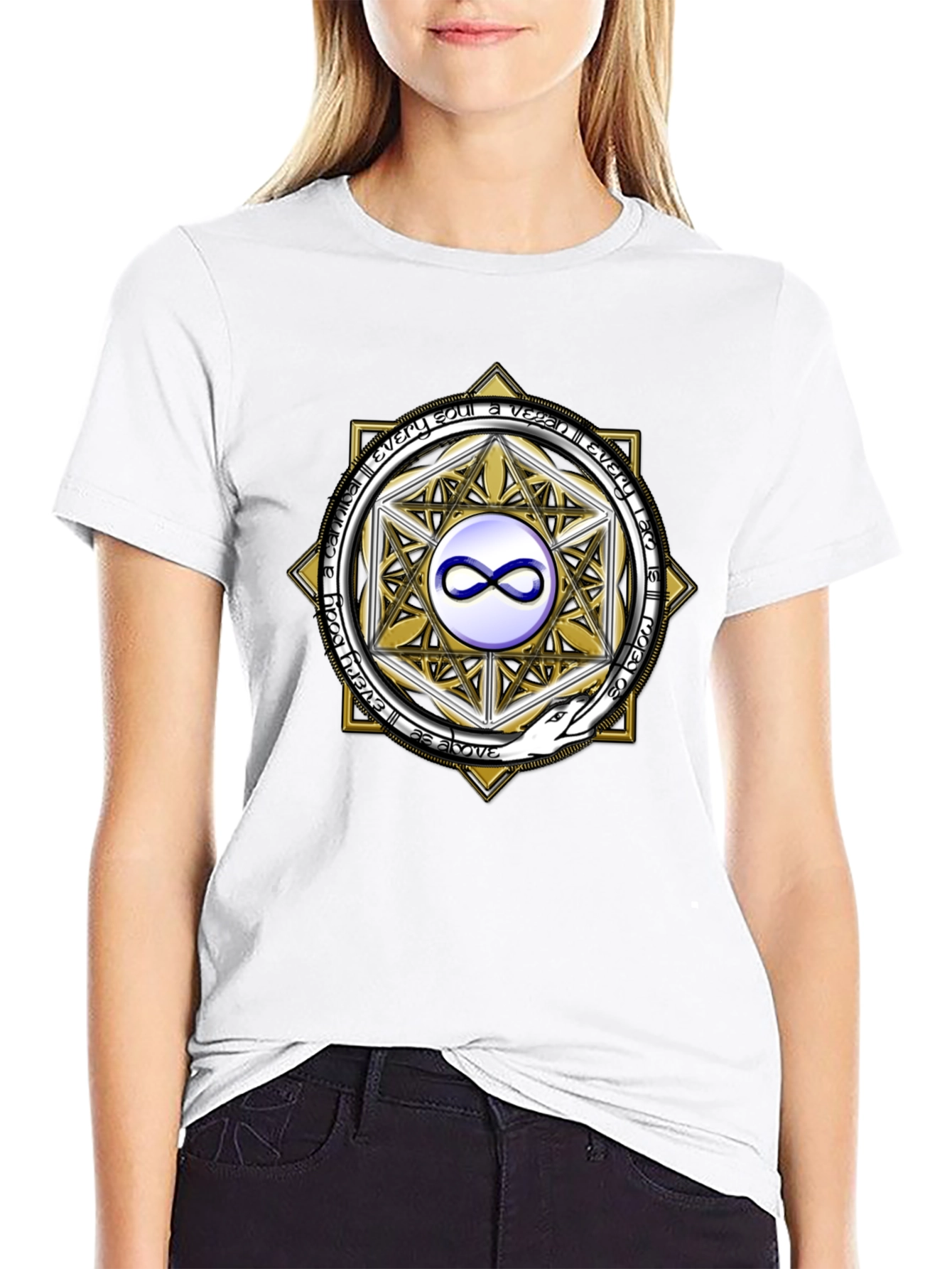 Black Esoteric Infinity Symbol Graphic Tee - Unisex Black T-Shirt view 9