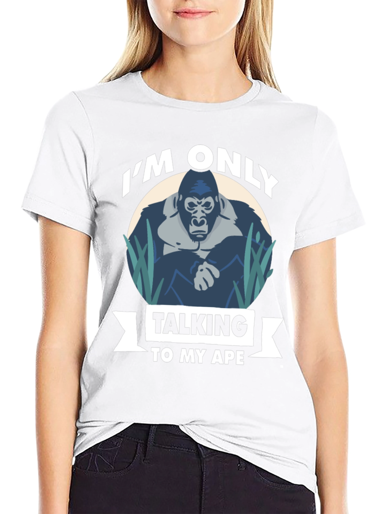 Black I'm Only Talking To My Ape T-Shirt view 9