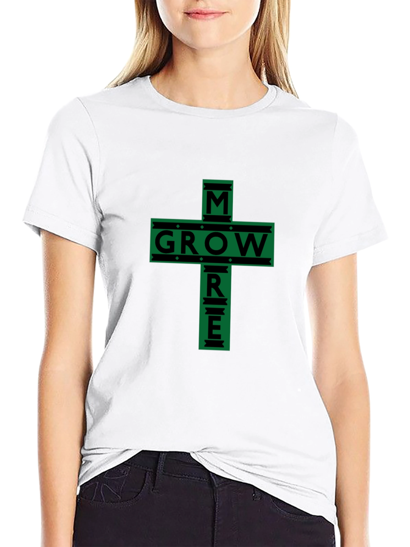 Black Grow More Graphic Tee - Black Cotton Blend view 9