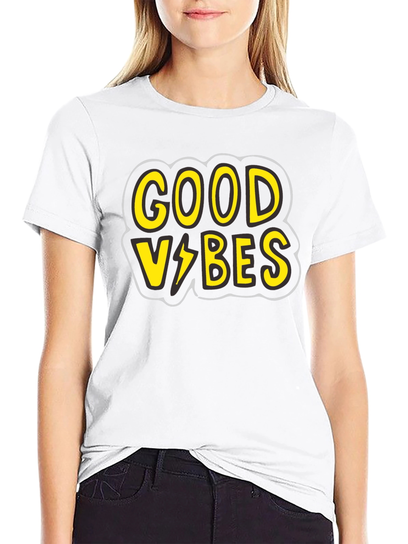 Good Vibes Graphic Tee - Black Cotton T-Shirt - 9