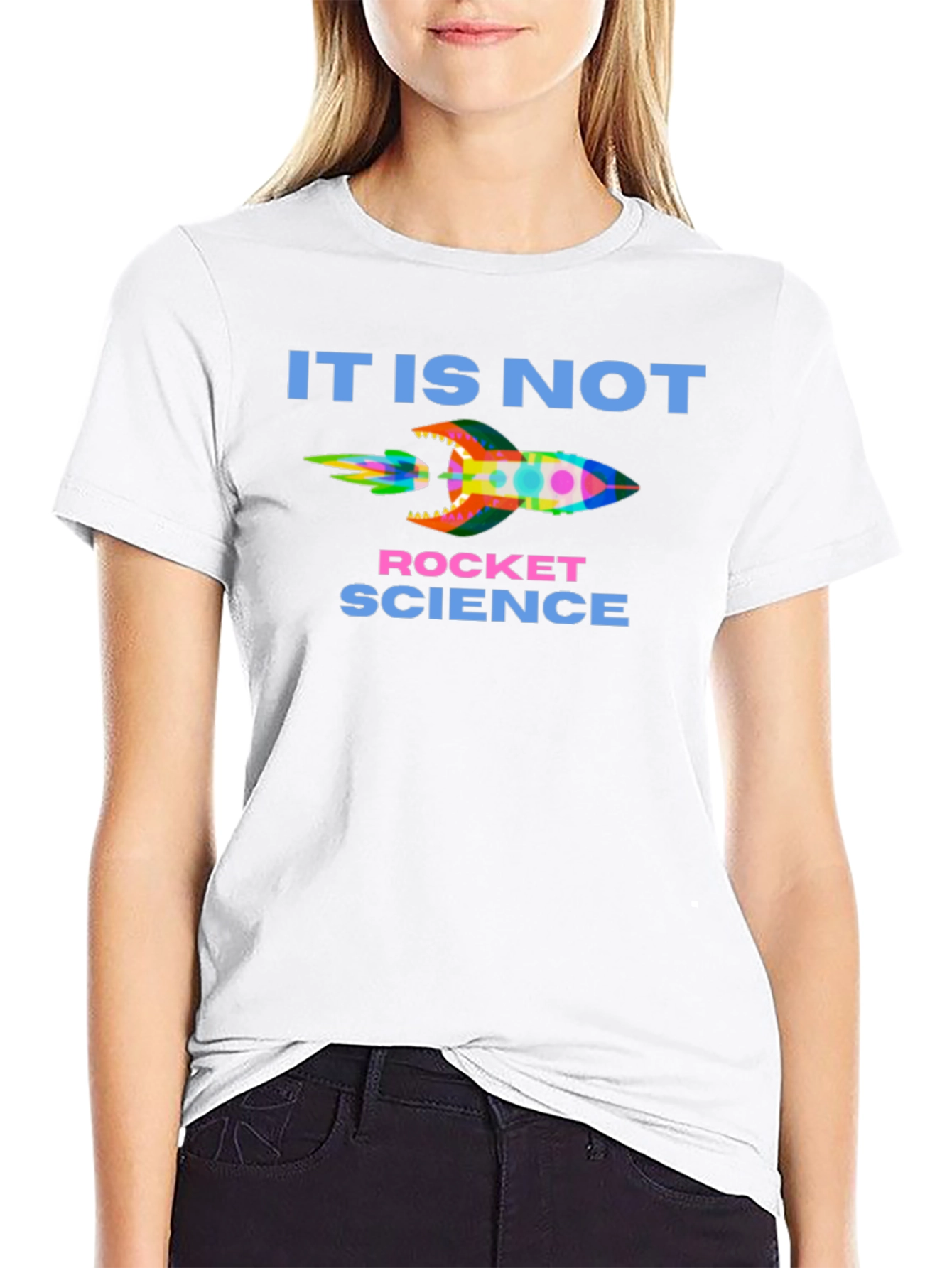 Black It Is Not Rocket Science T-Shirt view 9