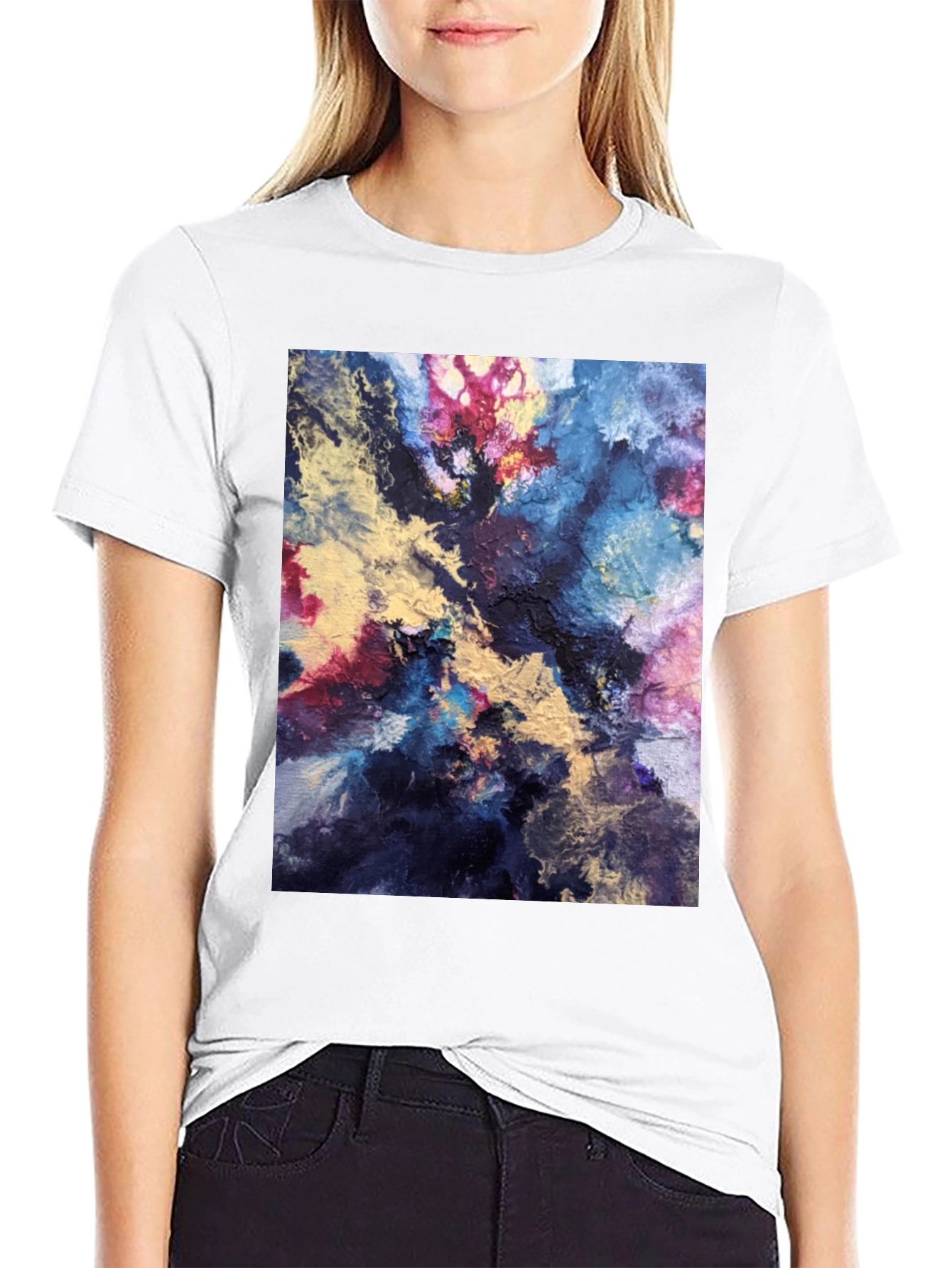 Black Abstract Art Black T-Shirt view 9