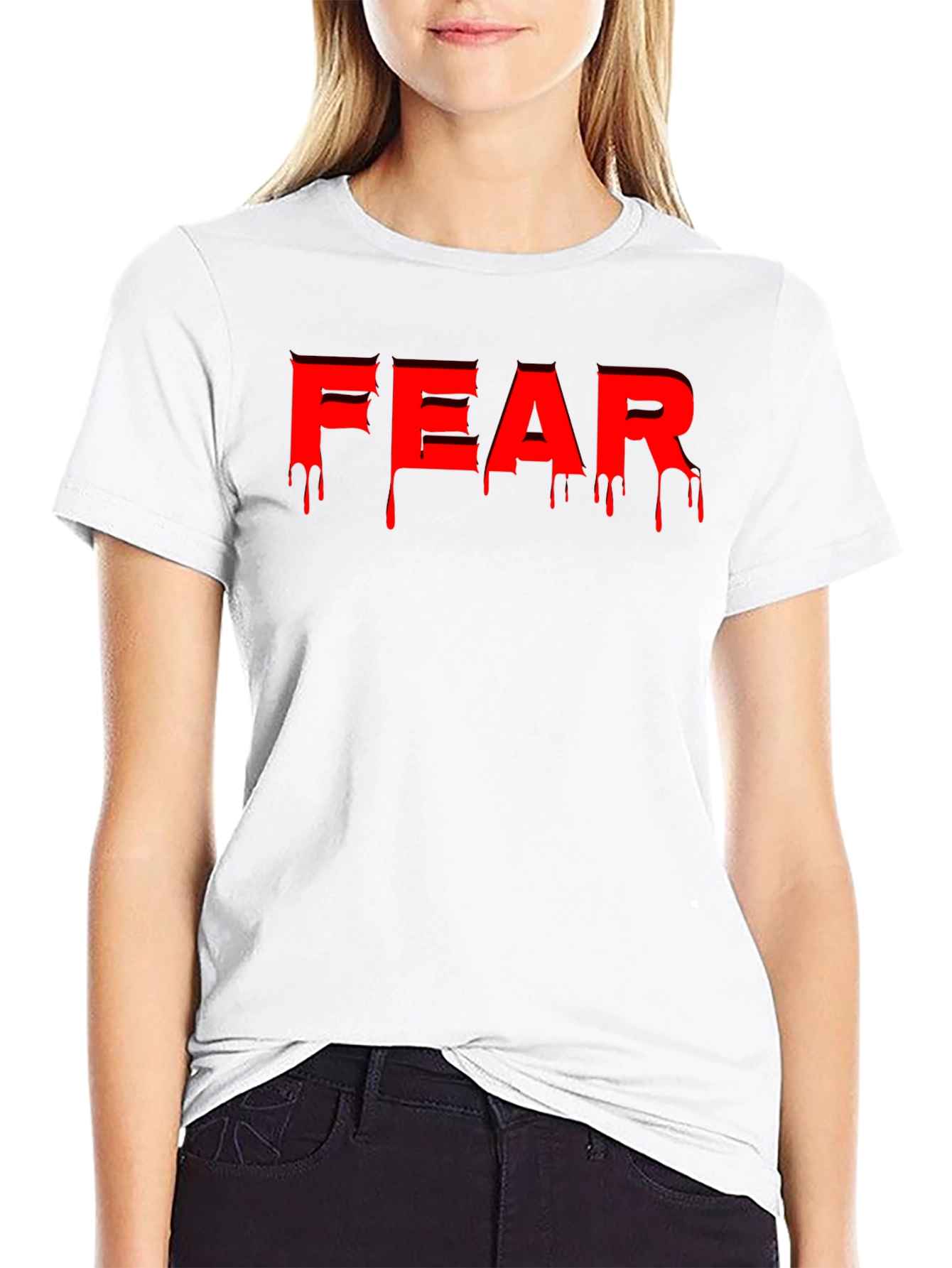 Black Fear Drip Graphic Tee - Men's Black T-Shirt view 9