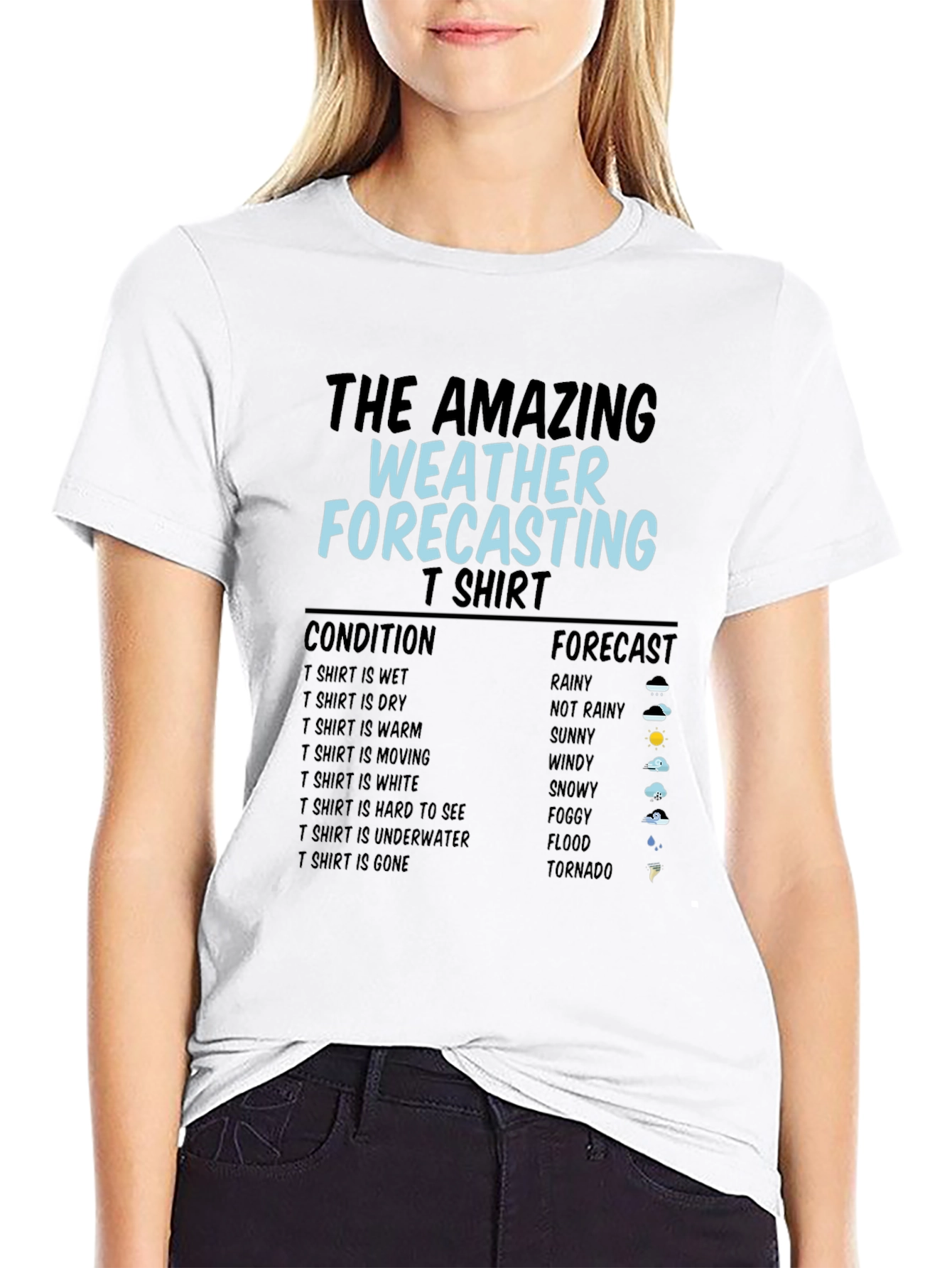 Black The Amazing Weather Forecasting T-Shirt view 9