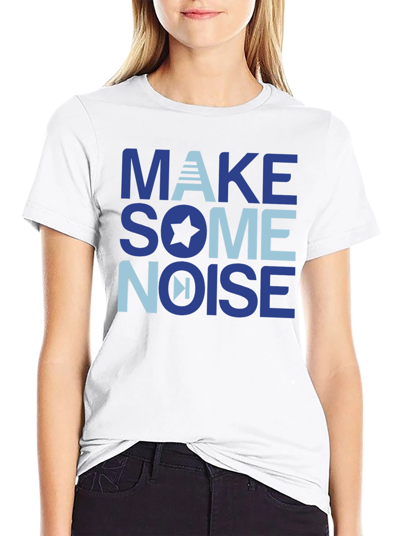 Black Make Some Noise Graphic T-Shirt - Soft Cotton Blend view 9