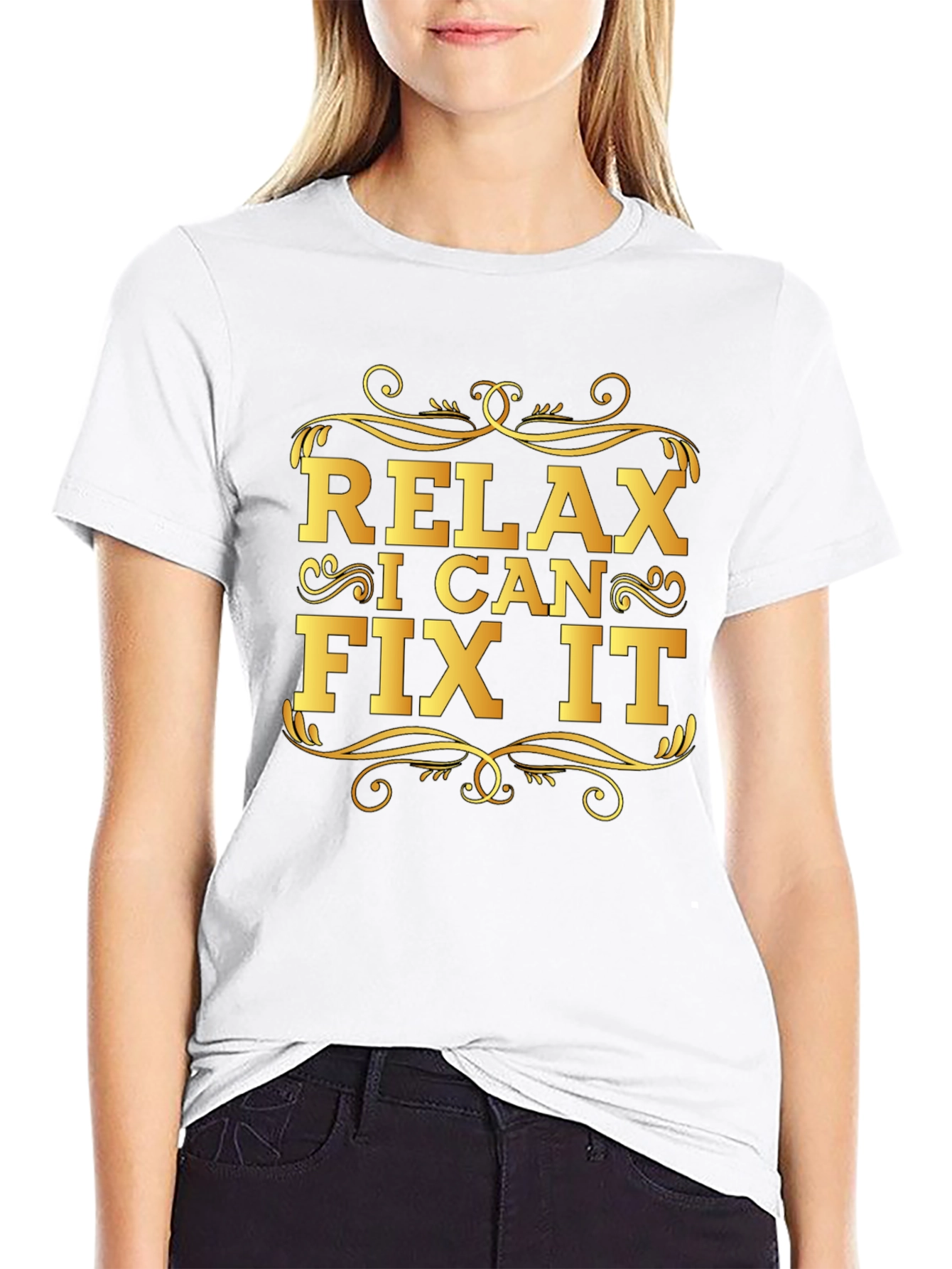 Black Relax I Can Fix It T-Shirt - Funny Graphic Tee view 9