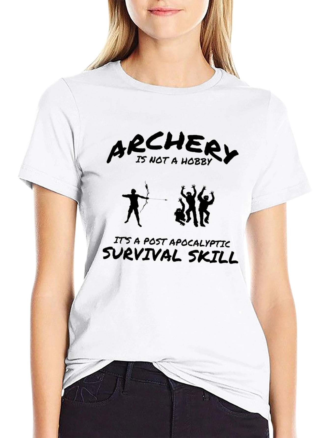 Black Archery Survival Skill Graphic T-Shirt view 9