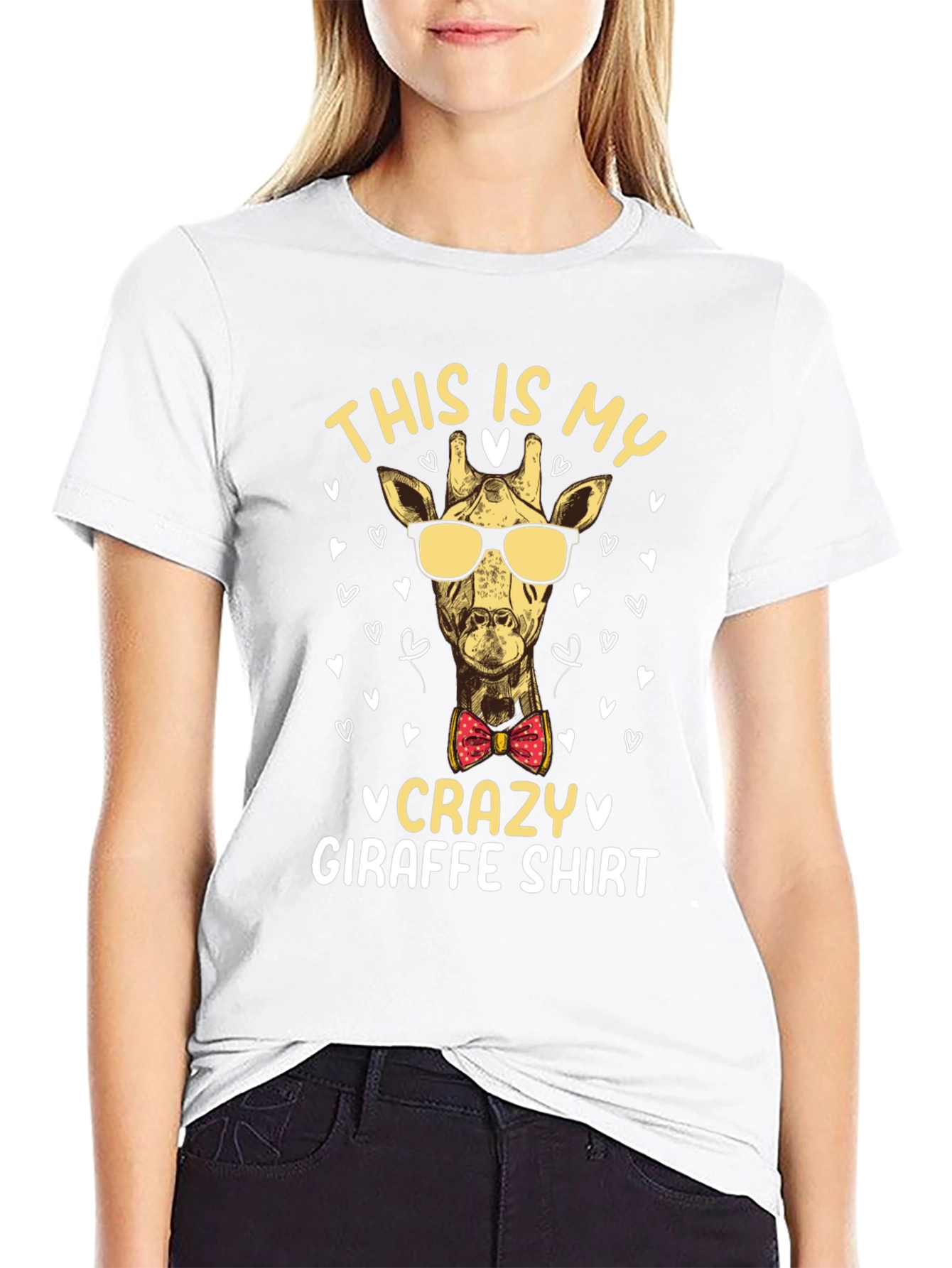 Black Crazy Giraffe T-Shirt - Novelty Animal Tee view 9