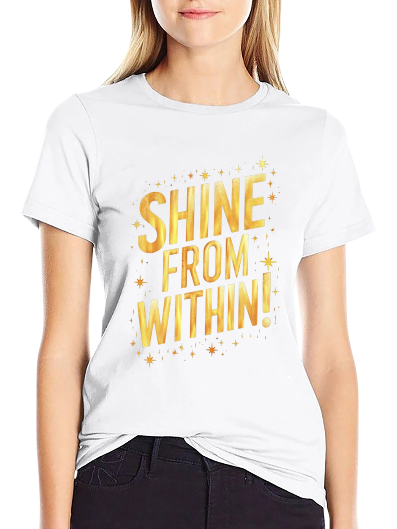 Black Shine From Within Graphic Tee - Black view 9