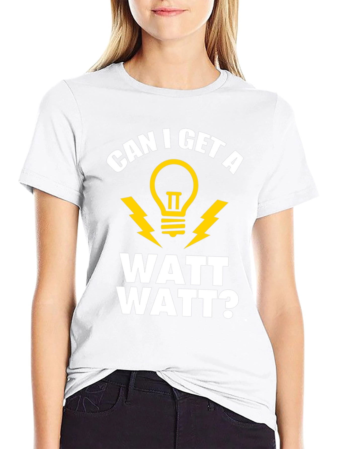 Black Funny Electrician Humor T-Shirt - Can I Get A Watt Watt? view 9