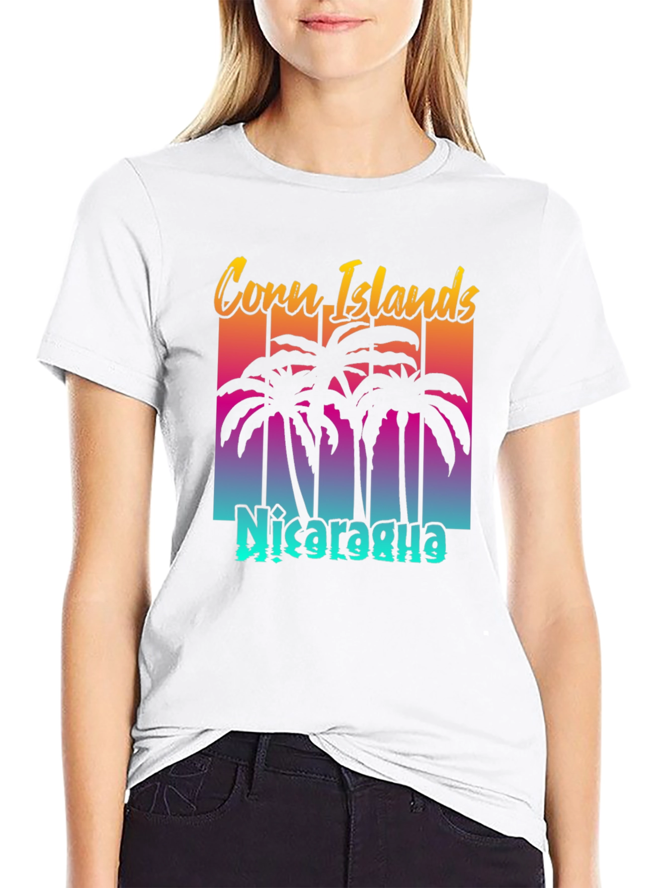 Black Corn Islands Nicaragua Tee - Retro Style Graphic T-Shirt view 9