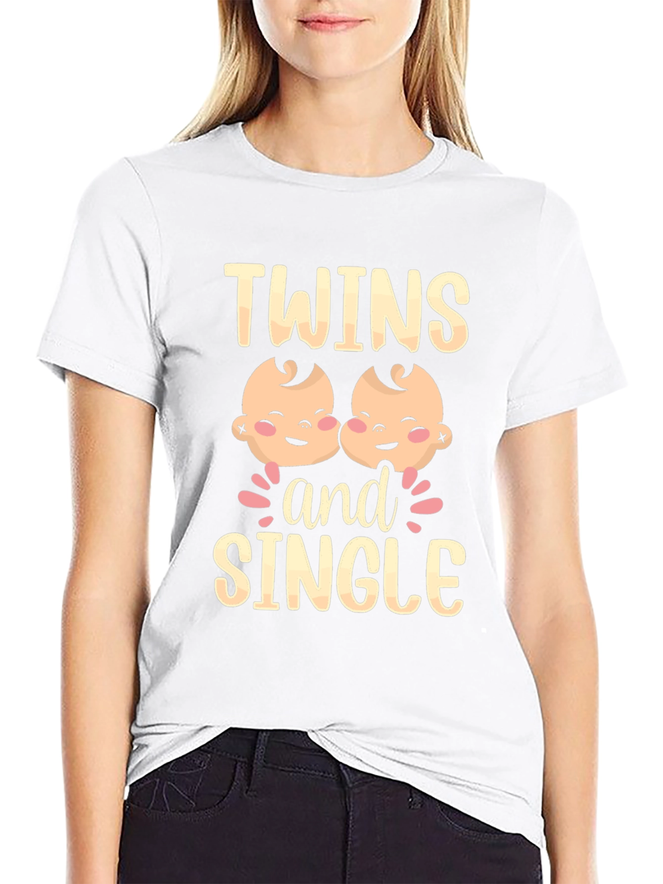 Black Twins and Single Funny Graphic Tee view 9