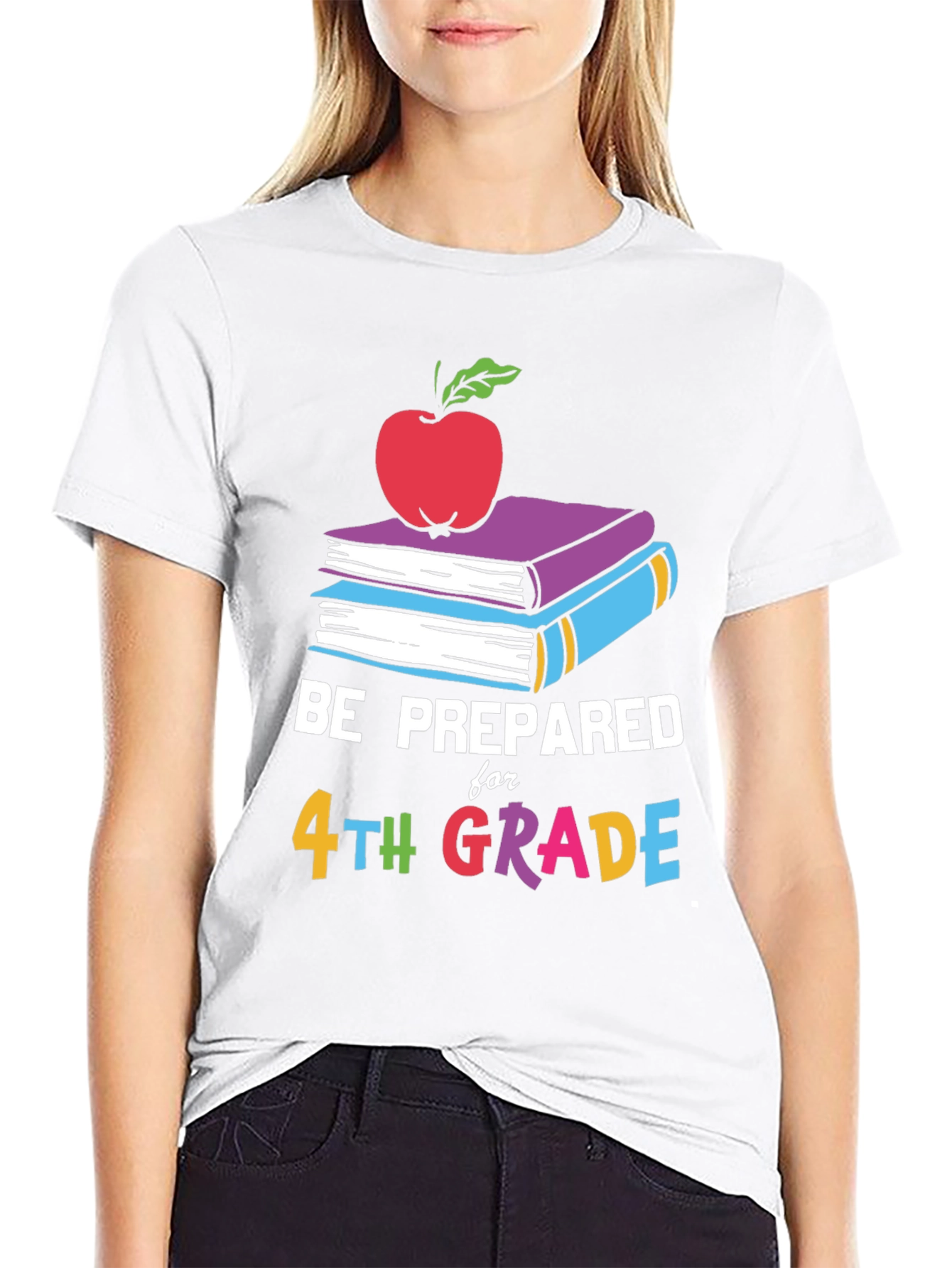Black Be Prepared for 4th Grade T-Shirt - Back to School view 9