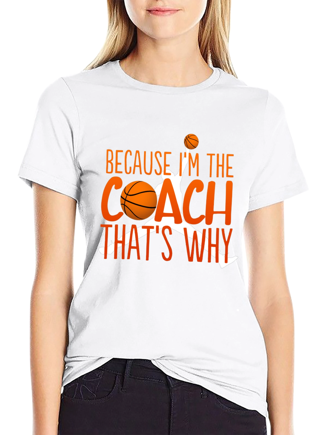 Black Basketball Coach T-Shirt - Because I'm The Coach That's Why view 9