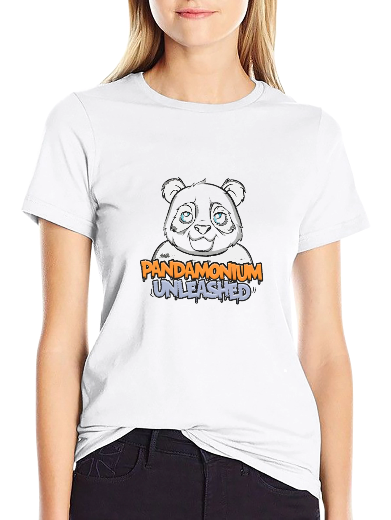 Black Pandamonium Unleashed Graphic Tee - Black Cotton Blend view 9