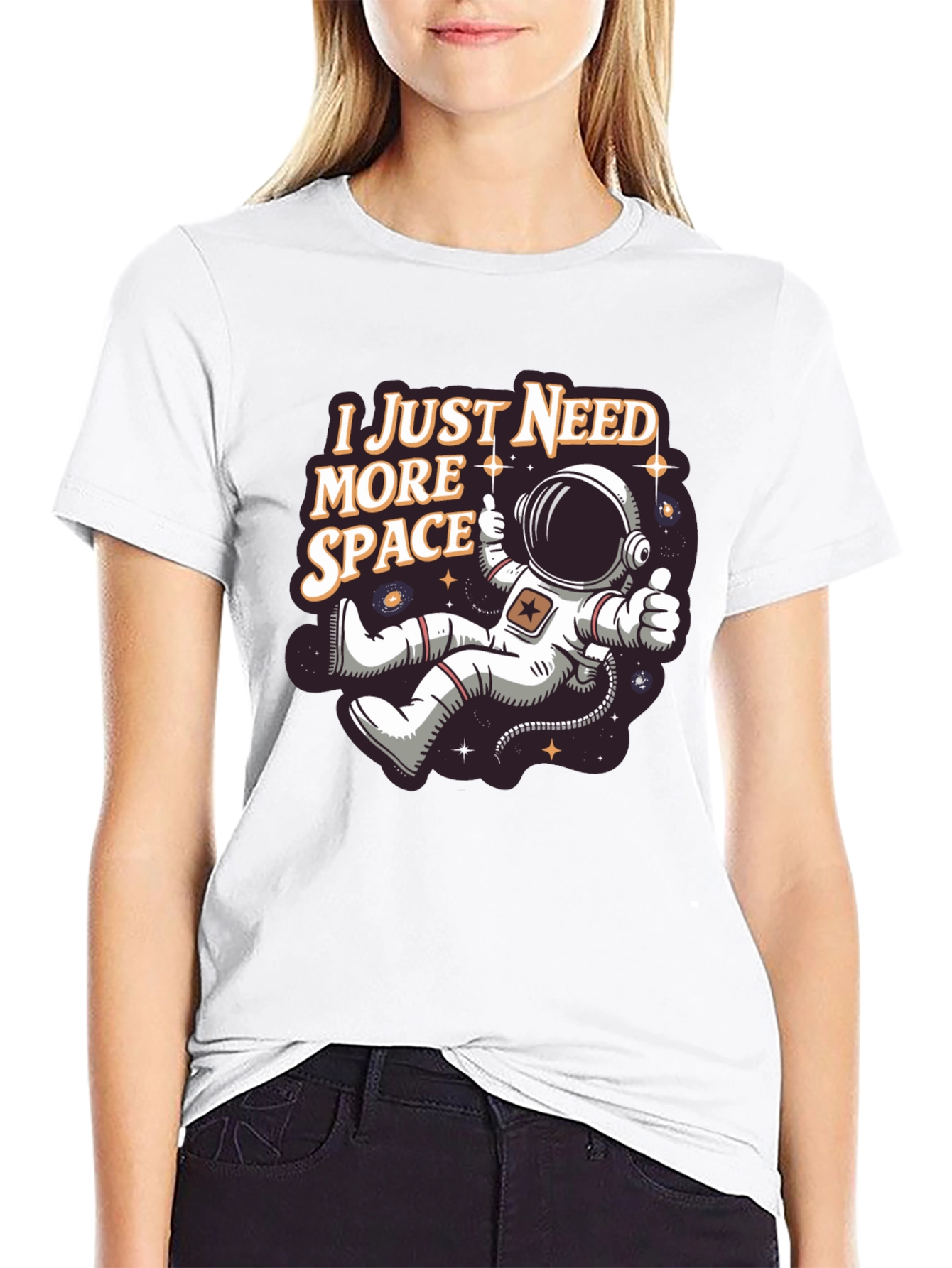 Black I Just Need More Space T-Shirt - Astronaut Design view 9
