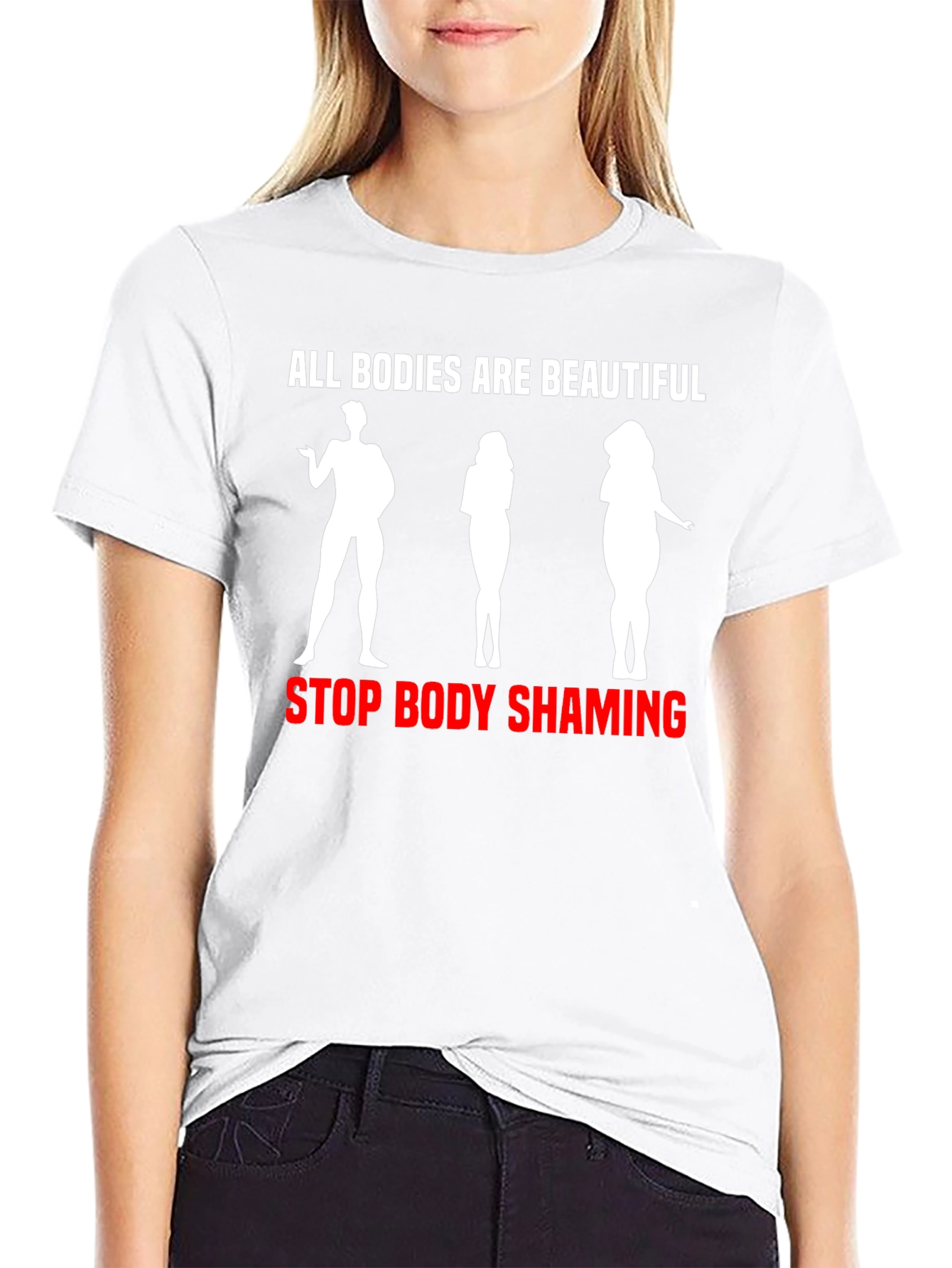 Black All Bodies are Beautiful Graphic Tee view 9