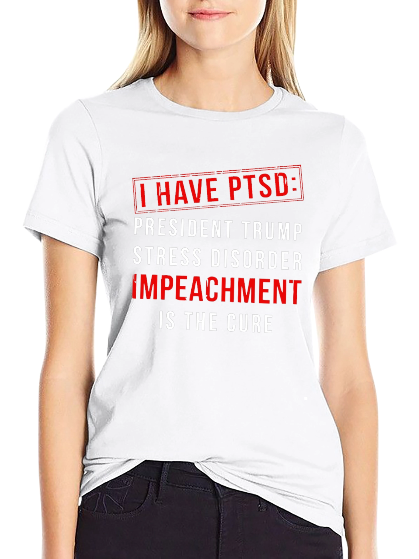 Black I Have PTSD: Impeach Trump T-Shirt view 9