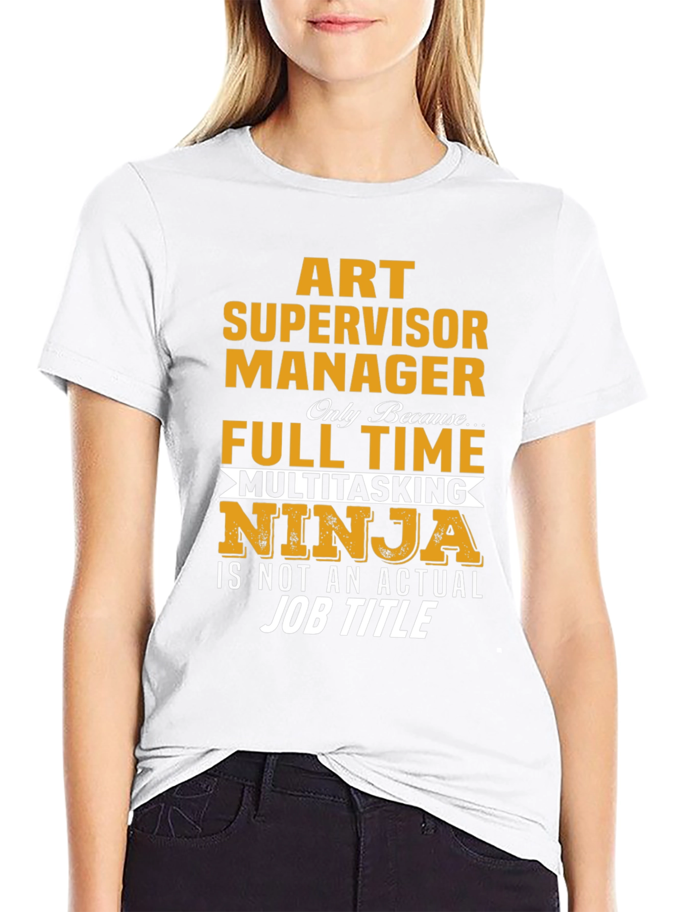 Black Art Supervisor Manager Full-Time Ninja T-Shirt view 9