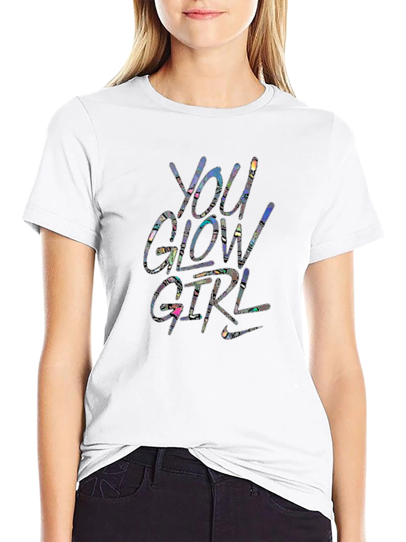 Black You Glow Girl Graphic T-Shirt - Trendy Unisex Tee view 9