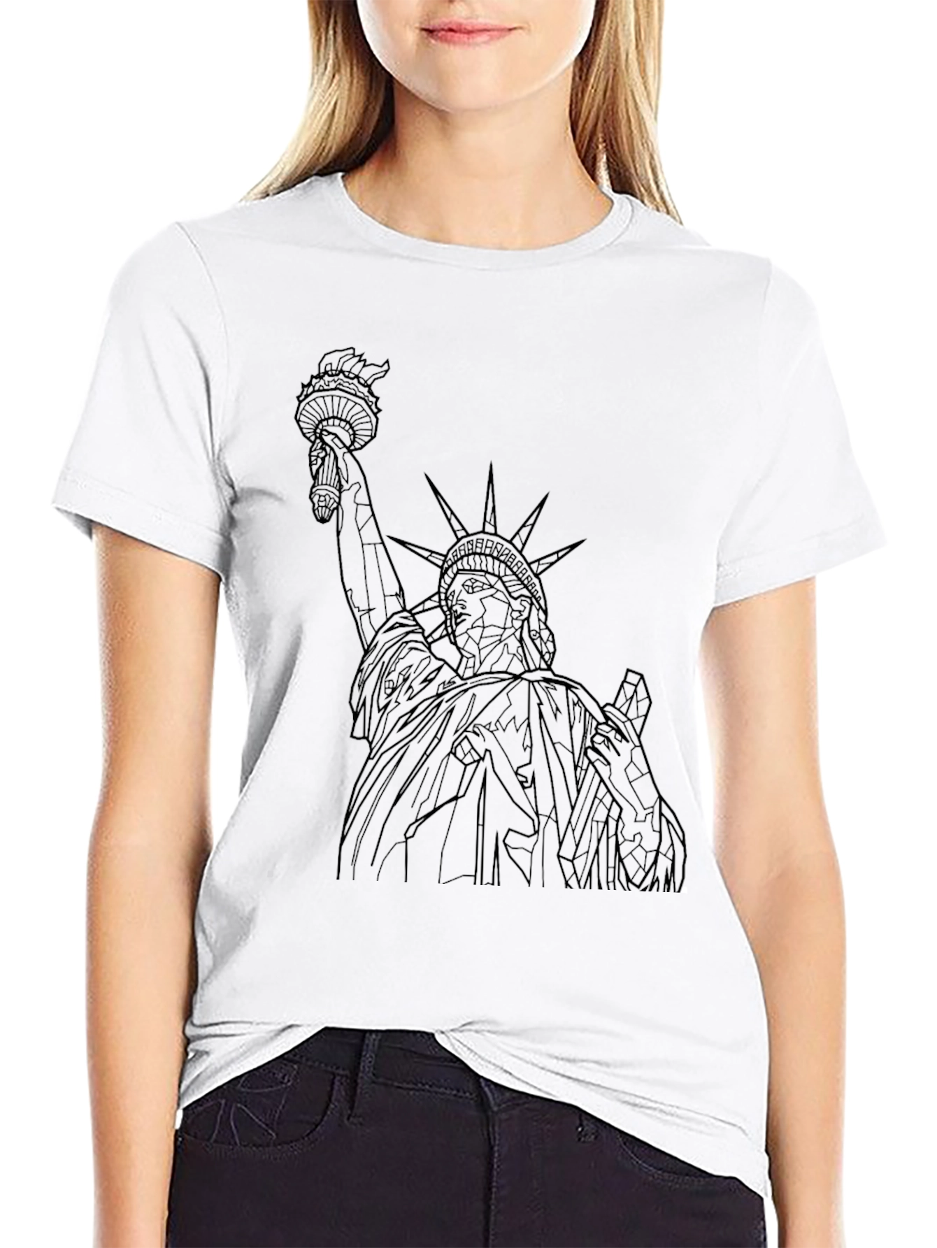 Black Statue of Liberty Graphic Tee - Black view 9