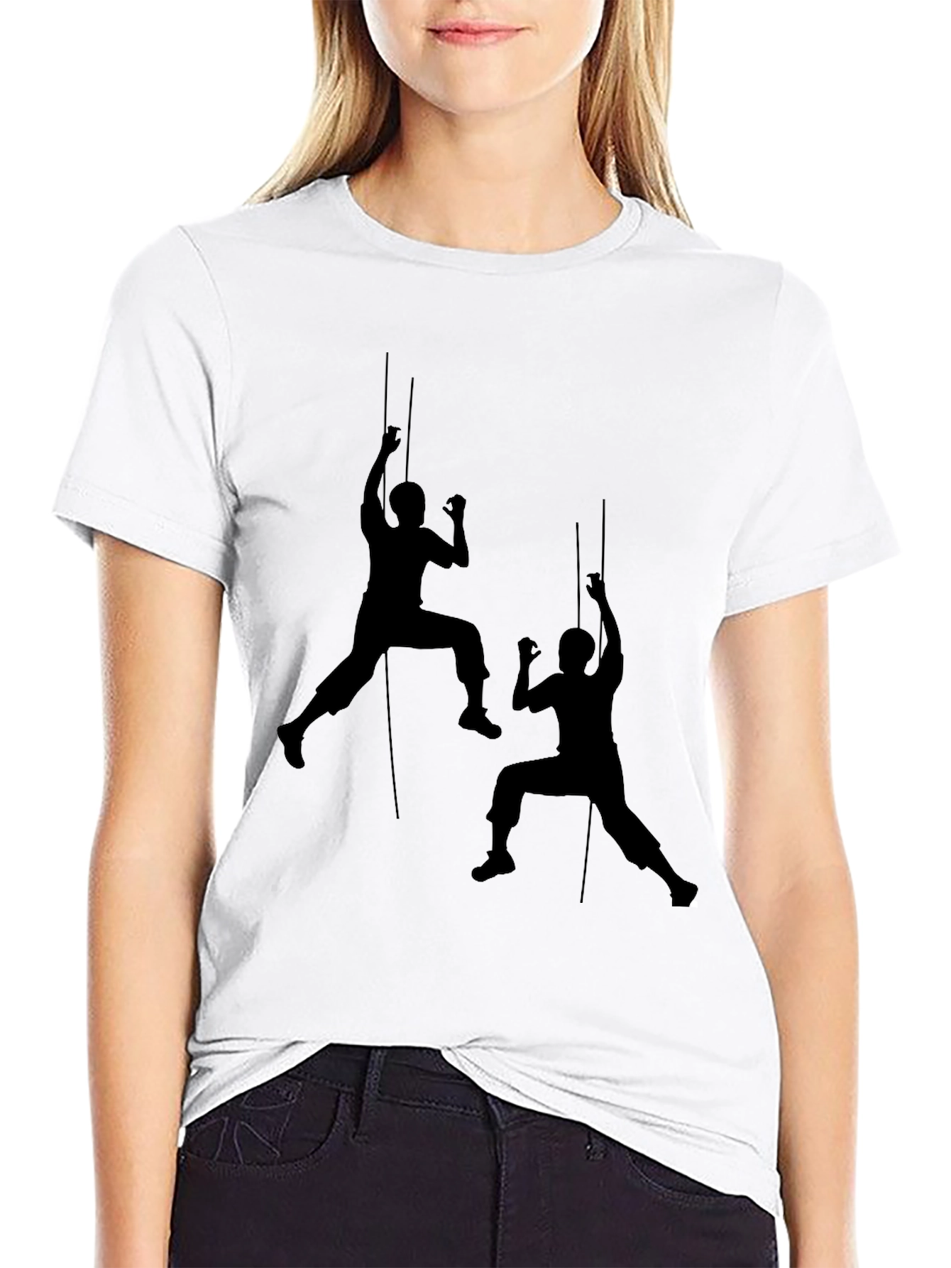 Black Black Climbing Silhouette T-Shirt view 9